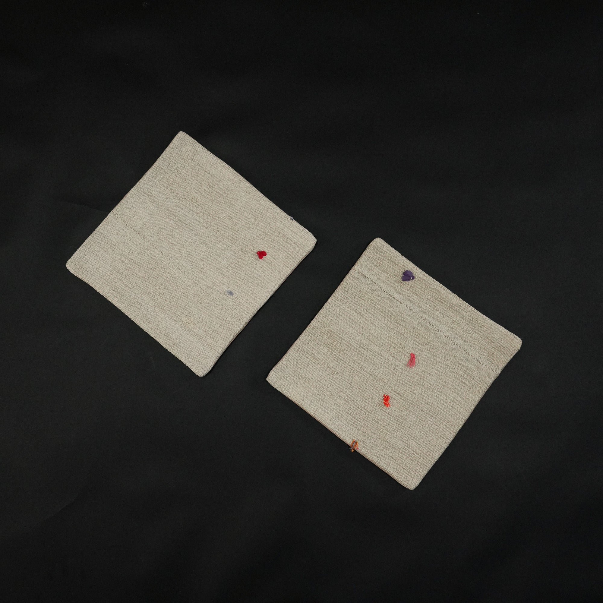 2 li El Dokuma Krem Yün Kırlent Kılıfı