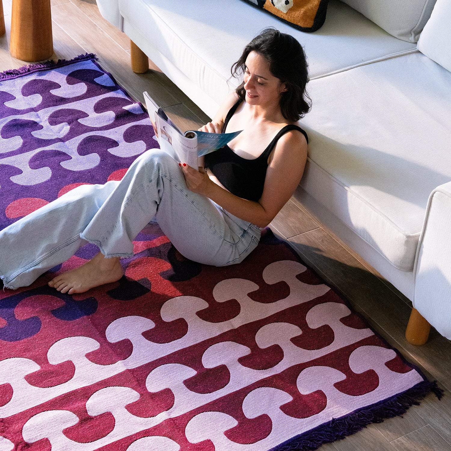 Studio Potato Mushroom Pink Çift Taraflı Kilim