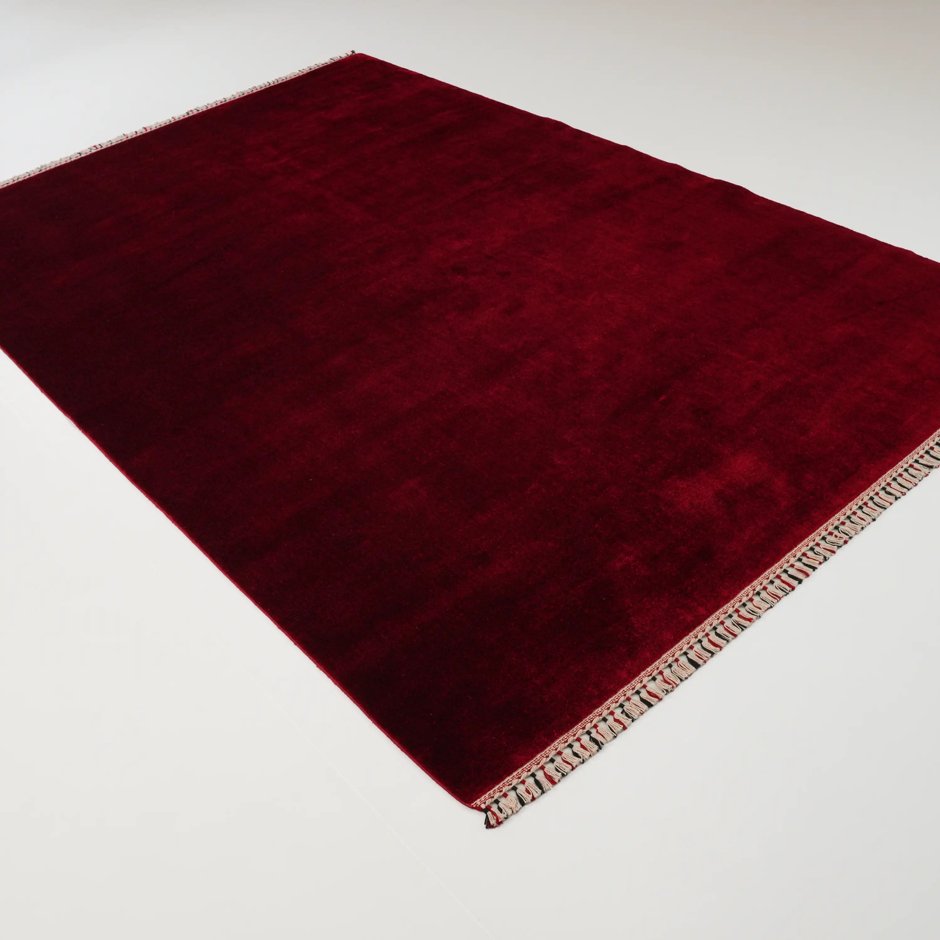 Alzade Serisi Sade Desenli Kırmızı Tencel Tezgah Dokuma Halı