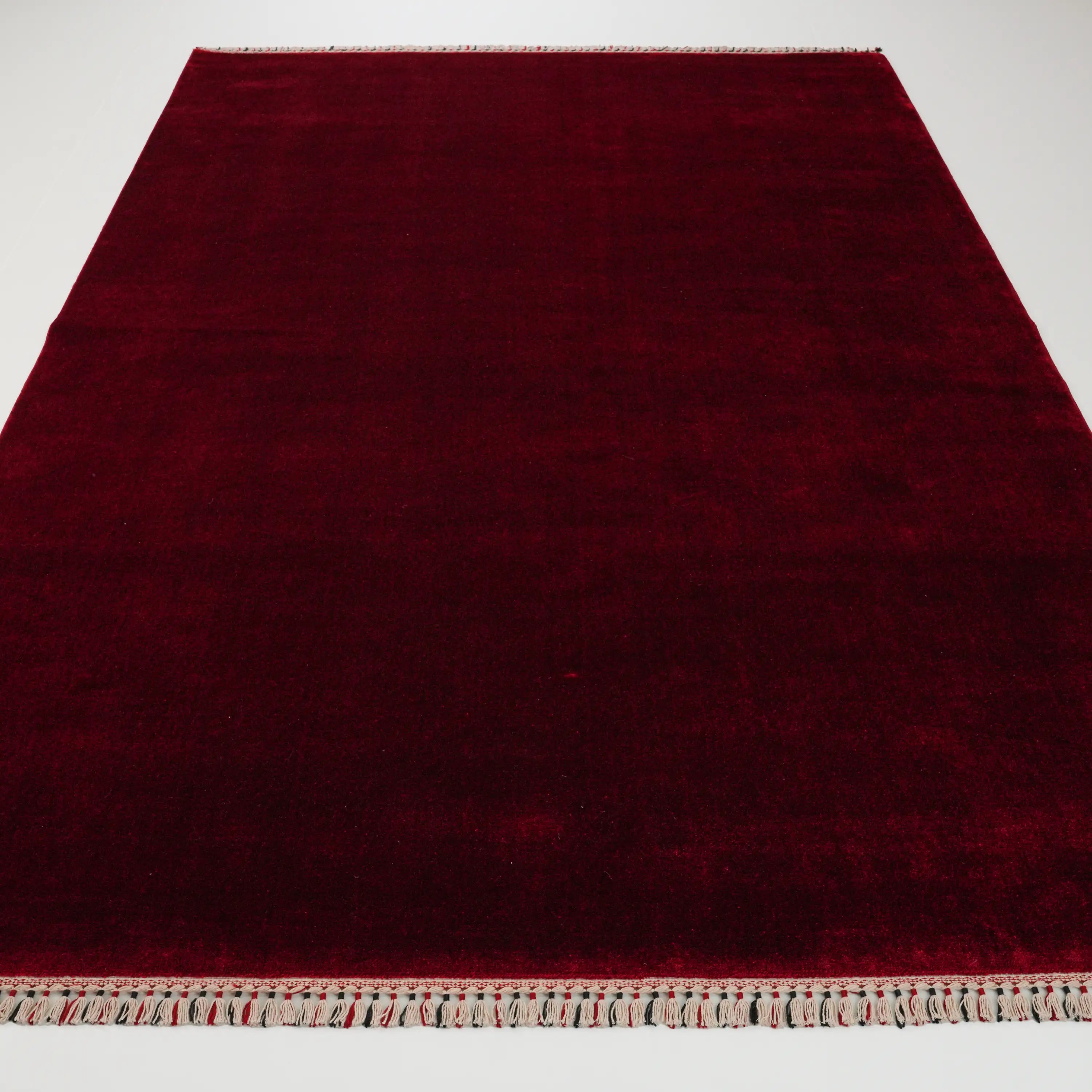 Alzade Serisi Sade Desenli Kırmızı Tencel Tezgah Dokuma Halı