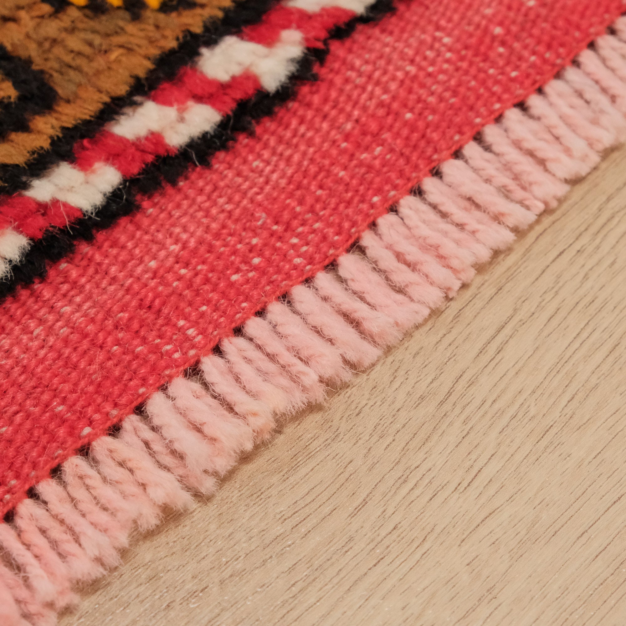 Anatolian Patterned Red Wool Çanakkale Village Woven Carpet