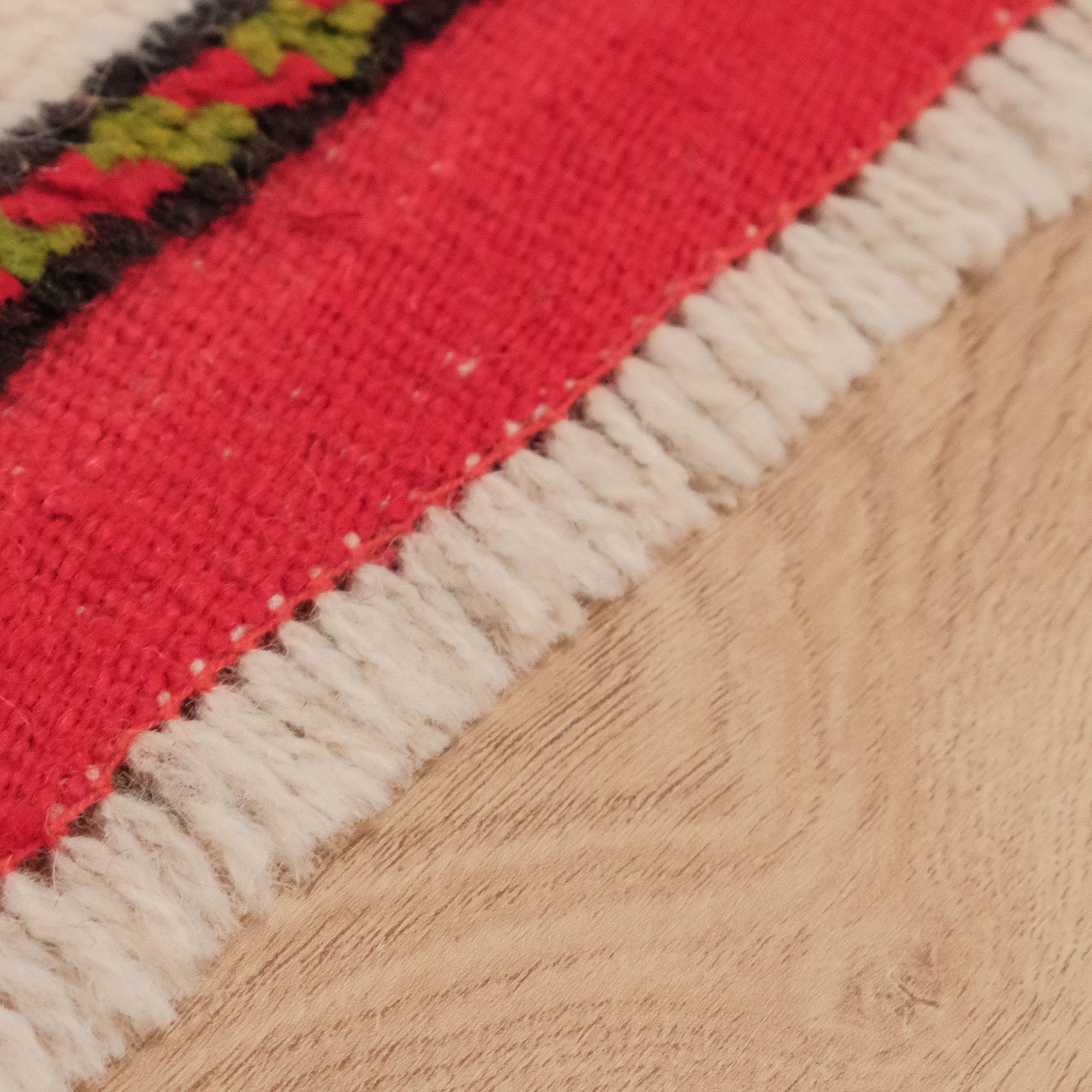 Anatolian Patterned Colorful Wool Çanakkale Village Woven Carpet