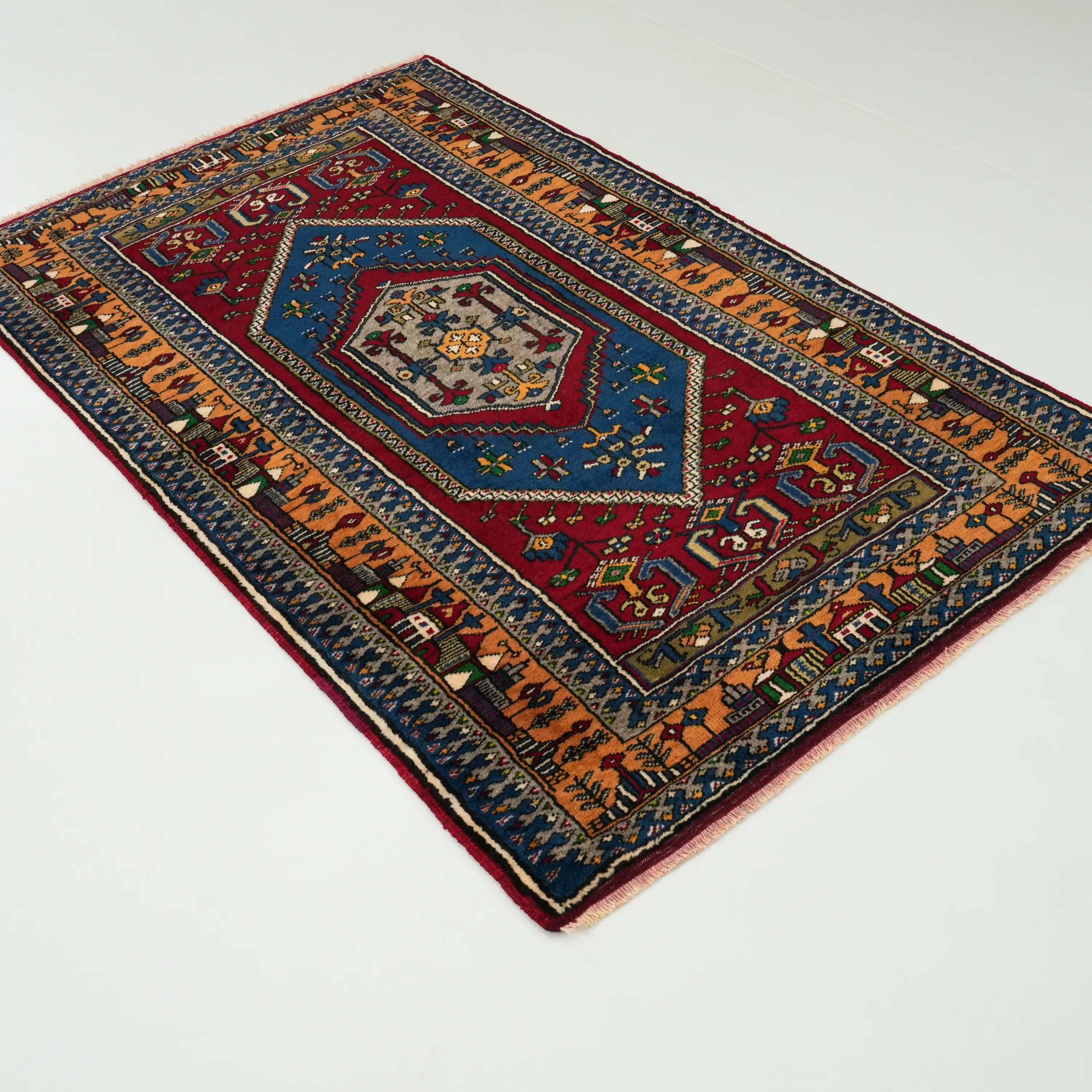 Anadolu Desenli Yün Yahyalı Köy Dokuma Halı