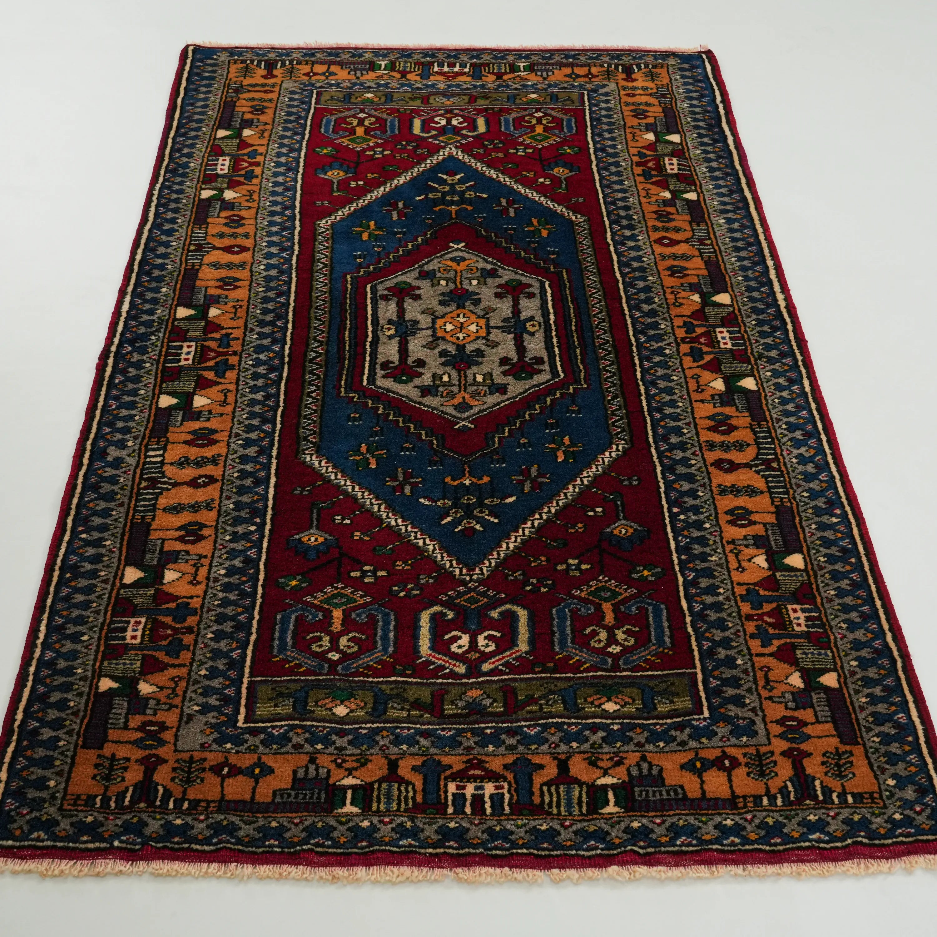 Anadolu Desenli Yün Yahyalı Köy Dokuma Halı