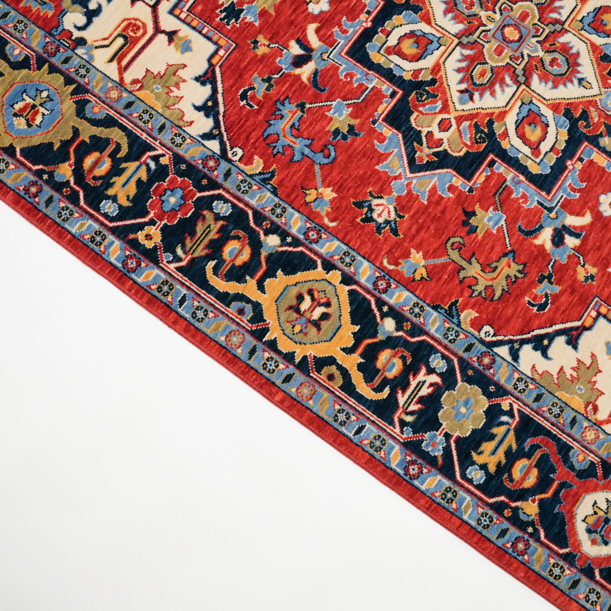Tempus Series Red Wool Special Loom Carpet with Anatolian Medallion Pattern