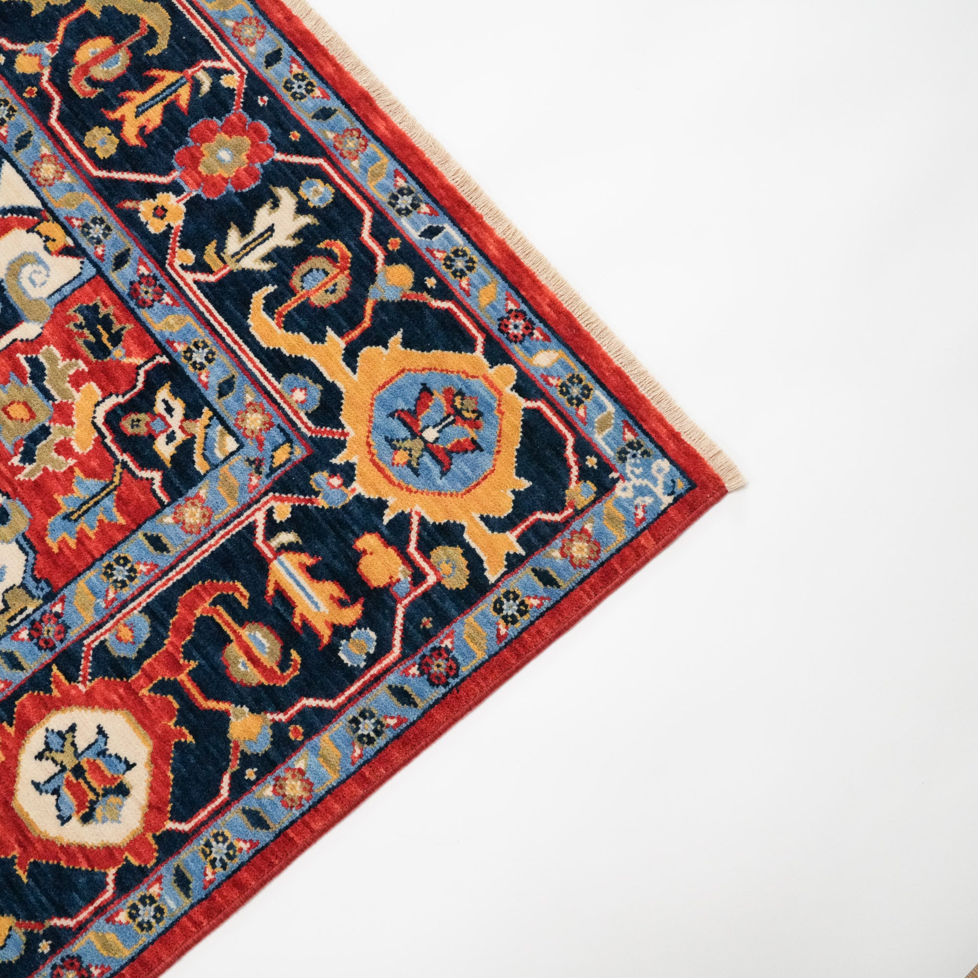 Tempus Series Red Wool Special Loom Carpet with Anatolian Medallion Pattern