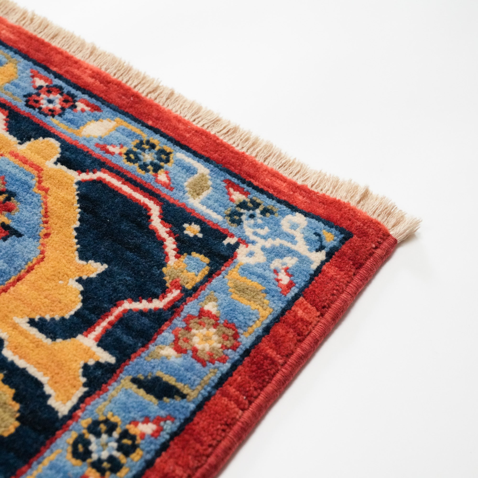 Tempus Series Red Wool Special Loom Carpet with Anatolian Medallion Pattern