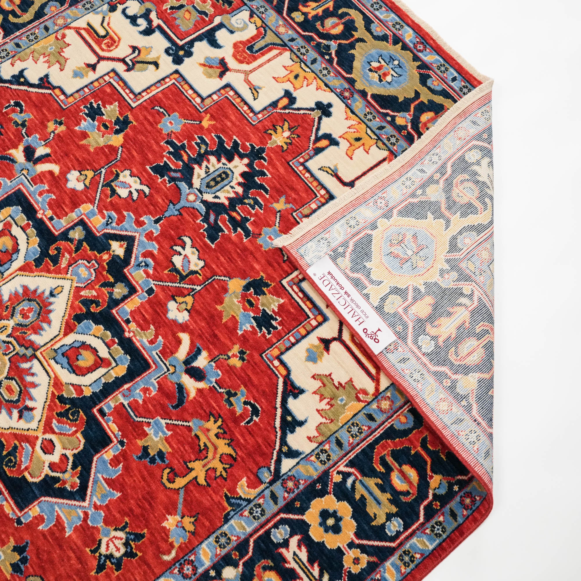 Tempus Series Red Wool Special Loom Carpet with Anatolian Medallion Pattern