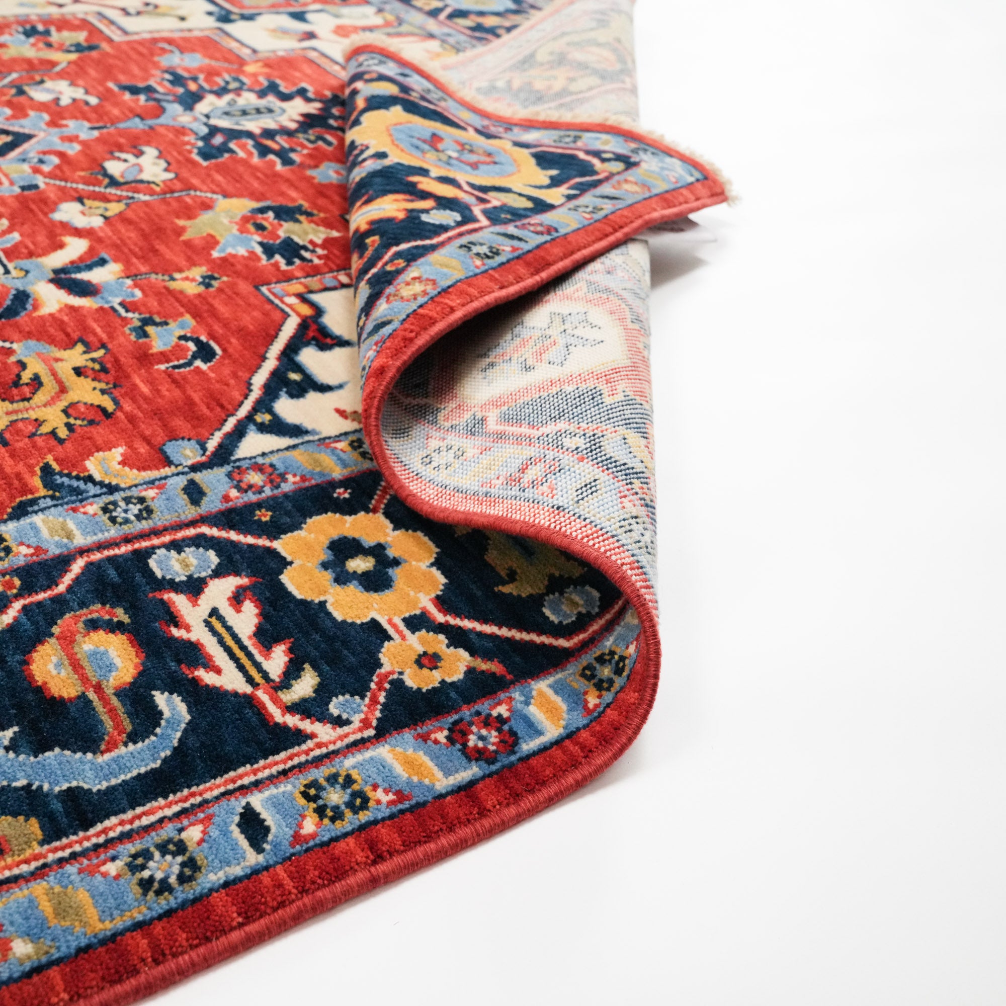 Tempus Series Red Wool Special Loom Carpet with Anatolian Medallion Pattern