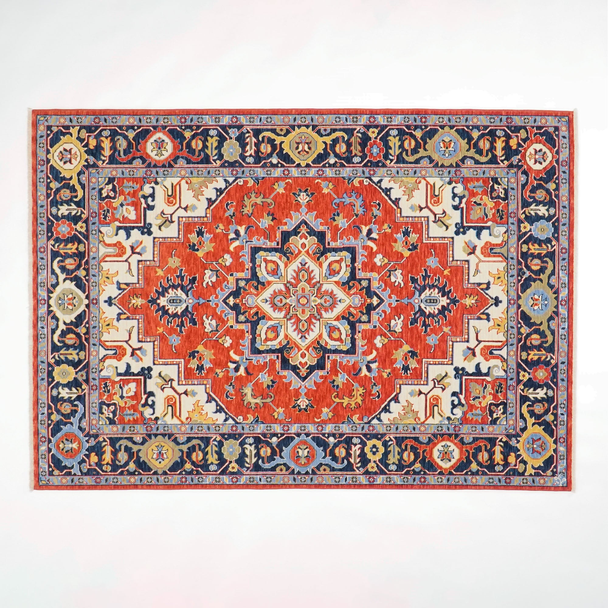 Tempus Series Red Wool Special Loom Carpet with Anatolian Medallion Pattern