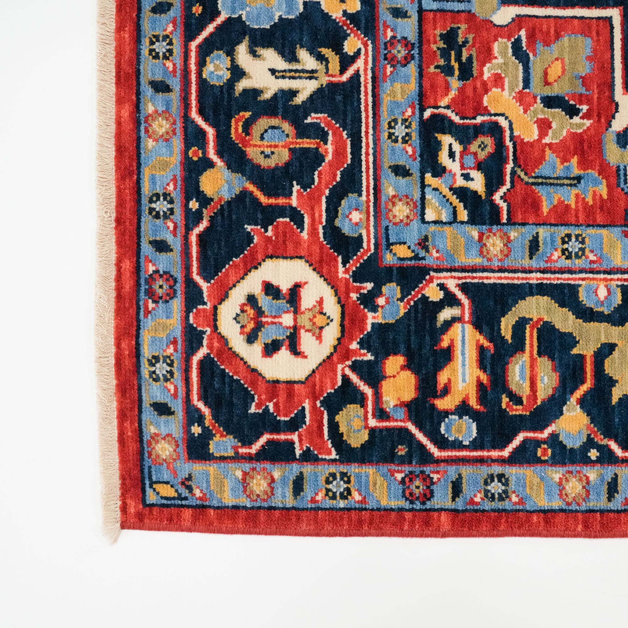 Tempus Series Red Wool Special Loom Carpet with Anatolian Medallion Pattern