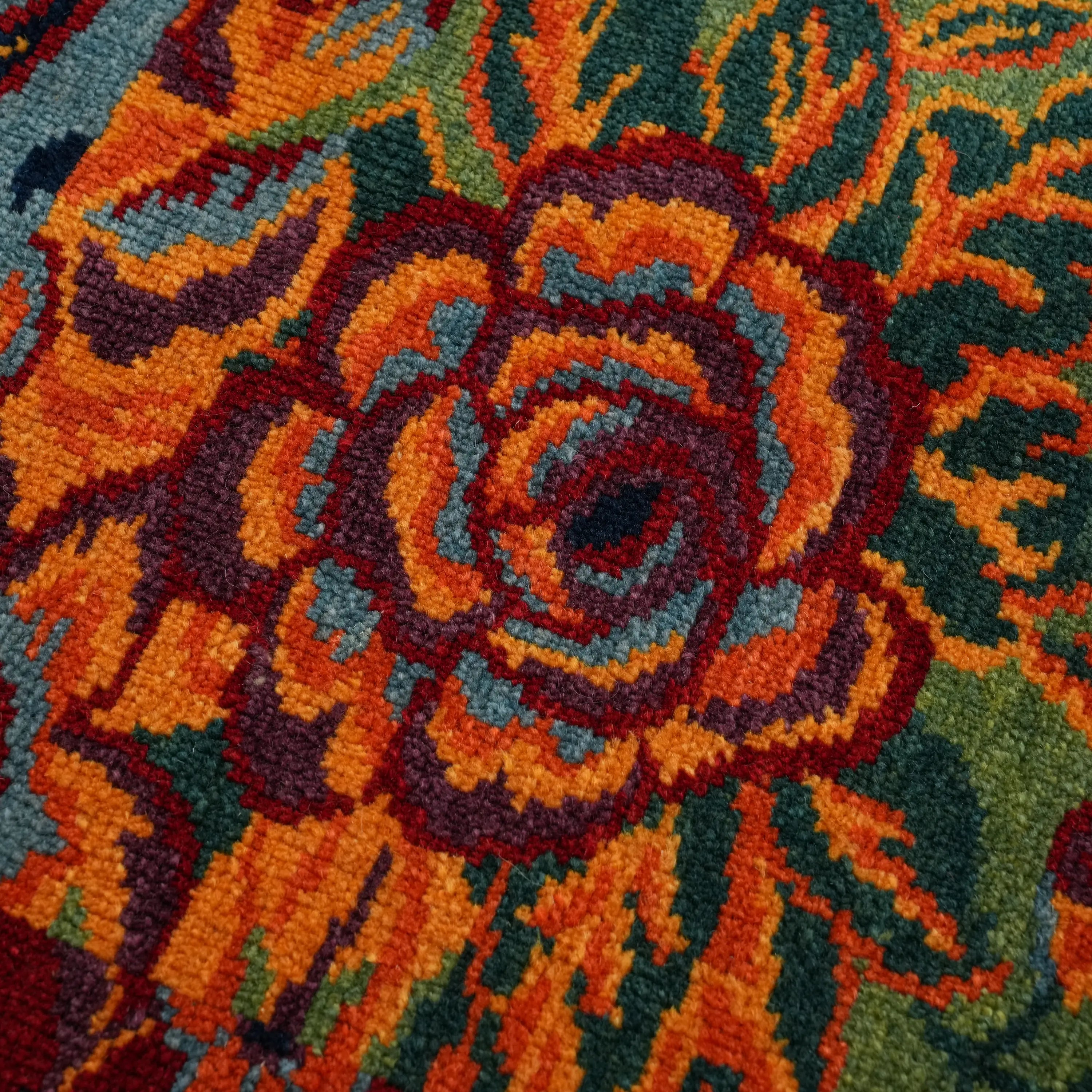 Anadolu Şal Serisi El Dokuma Patchwork Desenli Rengarenk Yün Rug