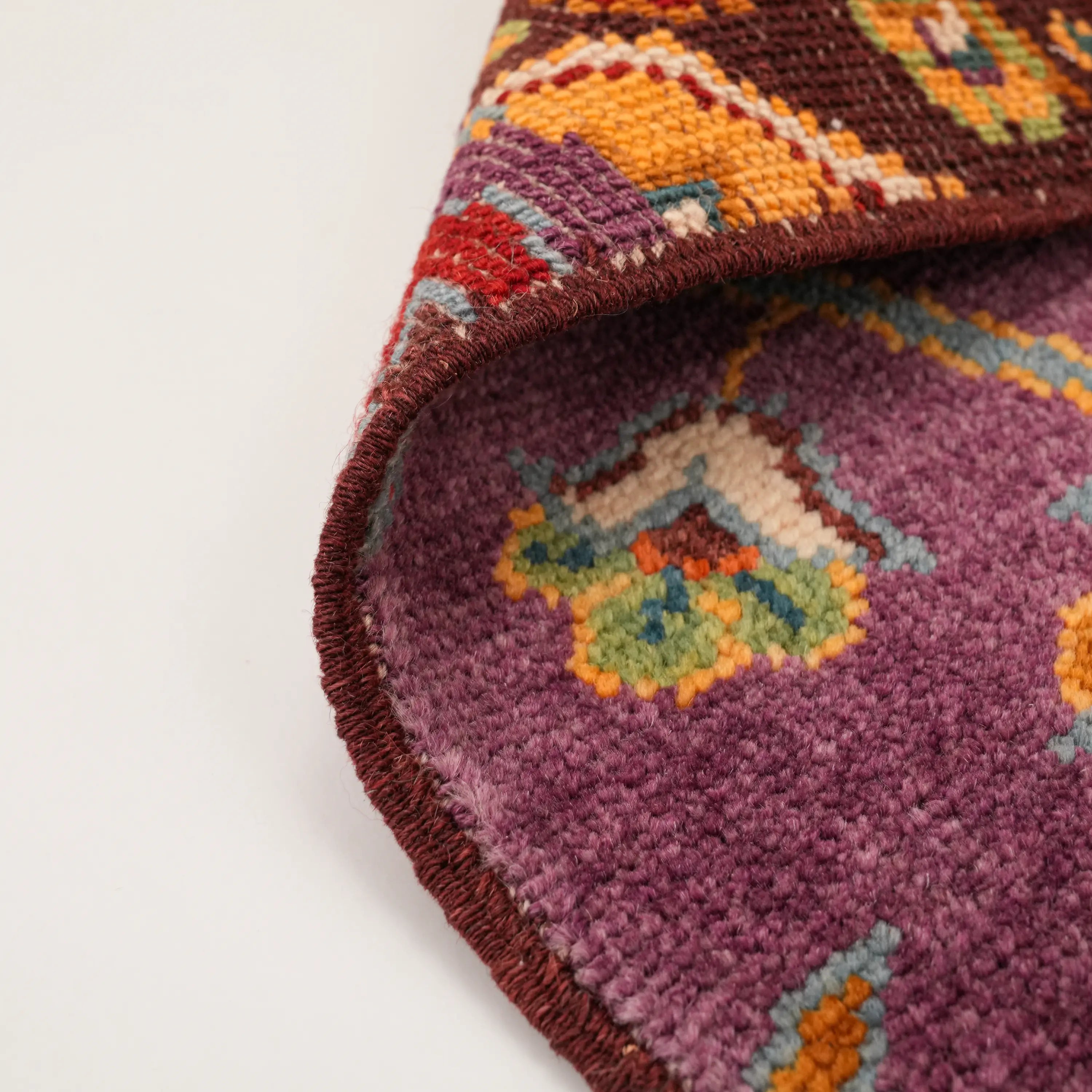 Anadolu Şal Serisi El Dokuma Patchwork Desenli Rengarenk Yün Halı