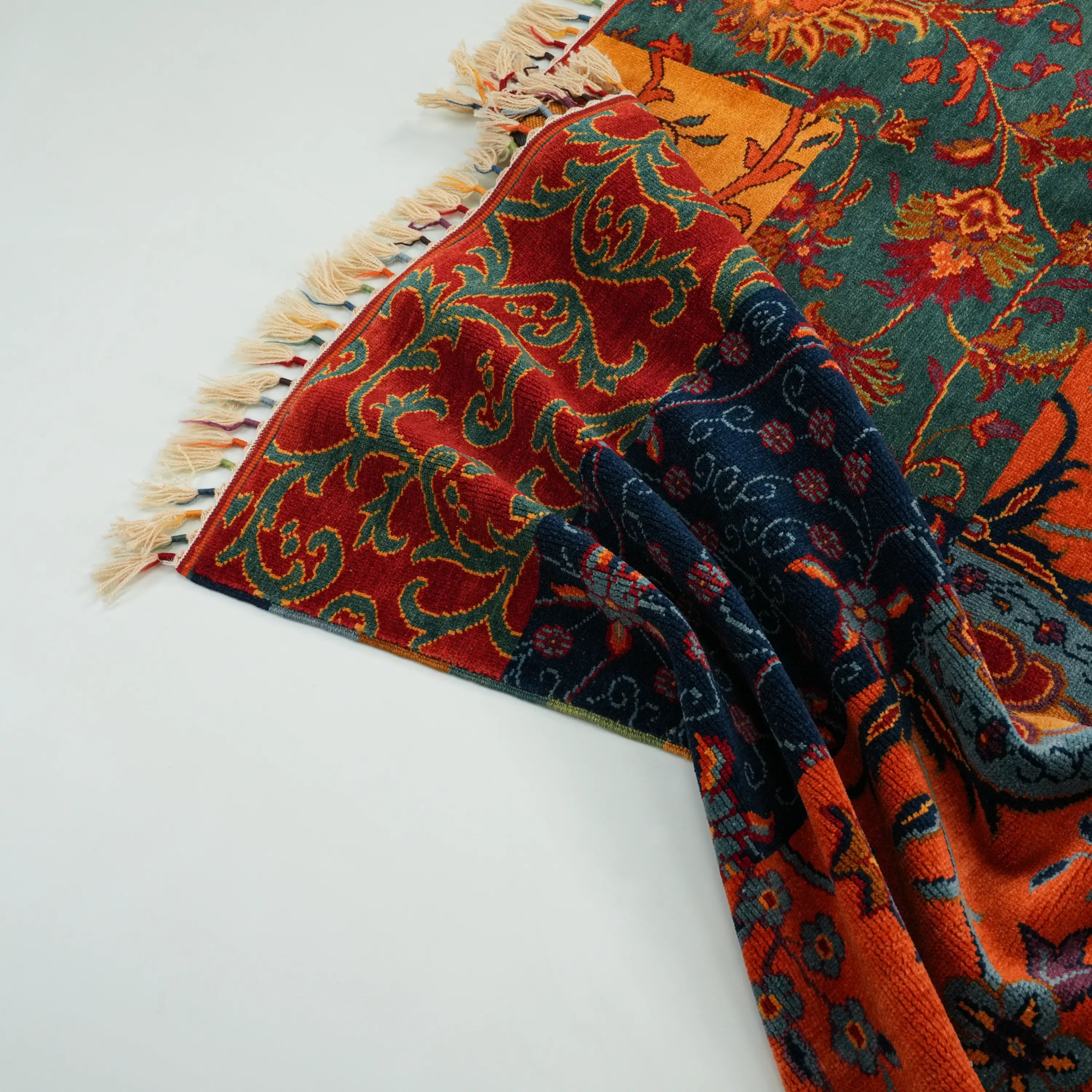 Anadolu Şal Serisi El Dokuma Patchwork Desenli Rengarenk Yün Rug