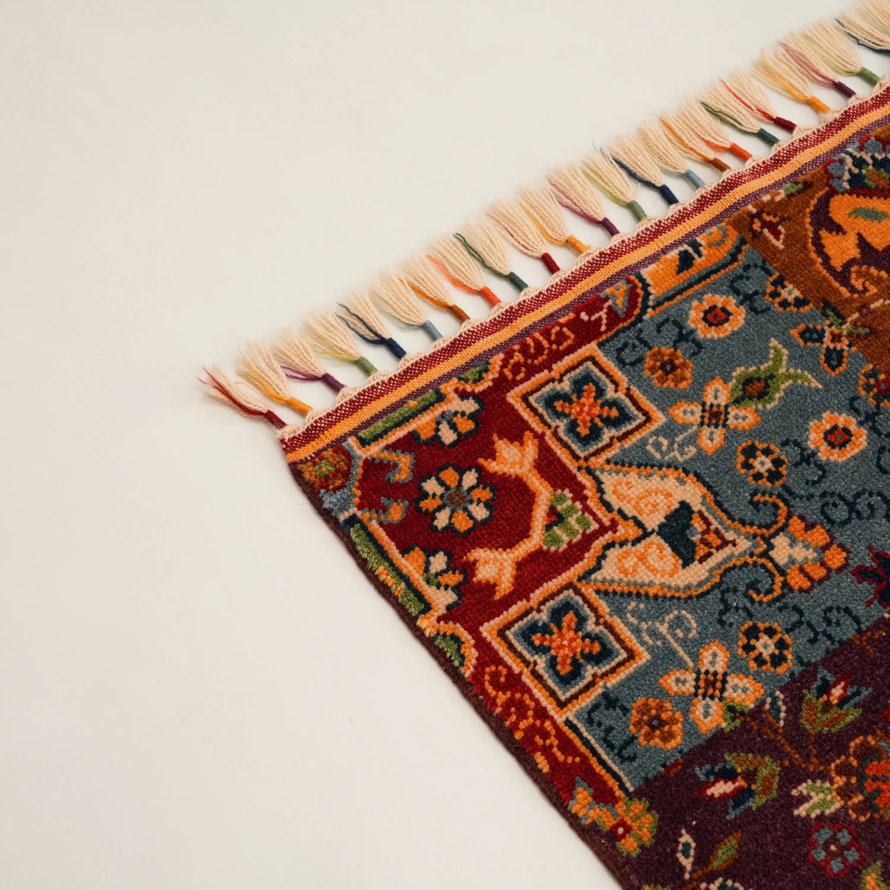 Anadolu Şal Serisi El Dokuma Patchwork Desenli Rengarenk Yün Halı