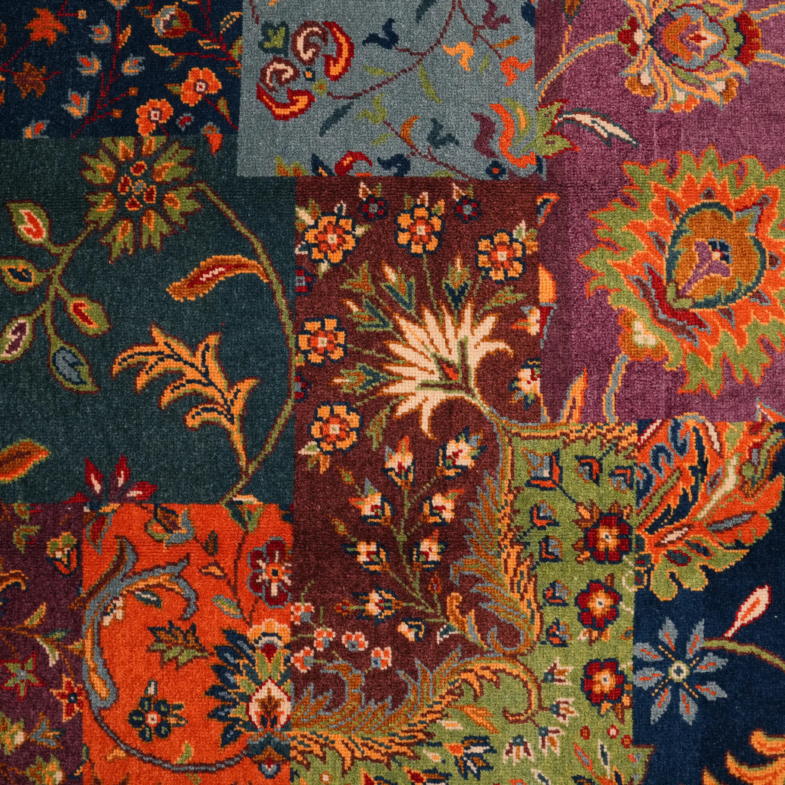 Anadolu Şal Serisi El Dokuma Patchwork Desenli Rengarenk Yün Halı