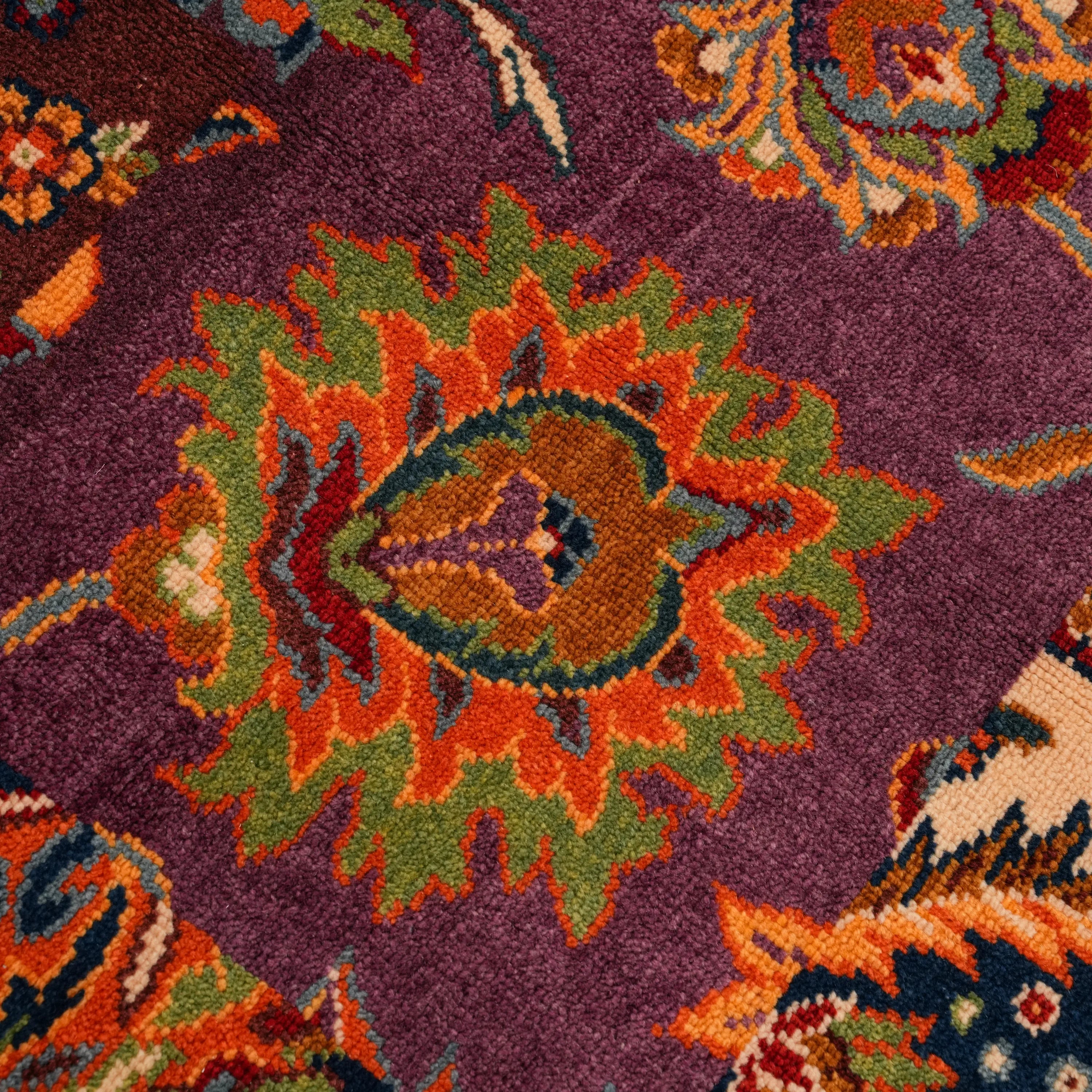 Anadolu Şal Serisi El Dokuma Patchwork Desenli Rengarenk Yün Halı