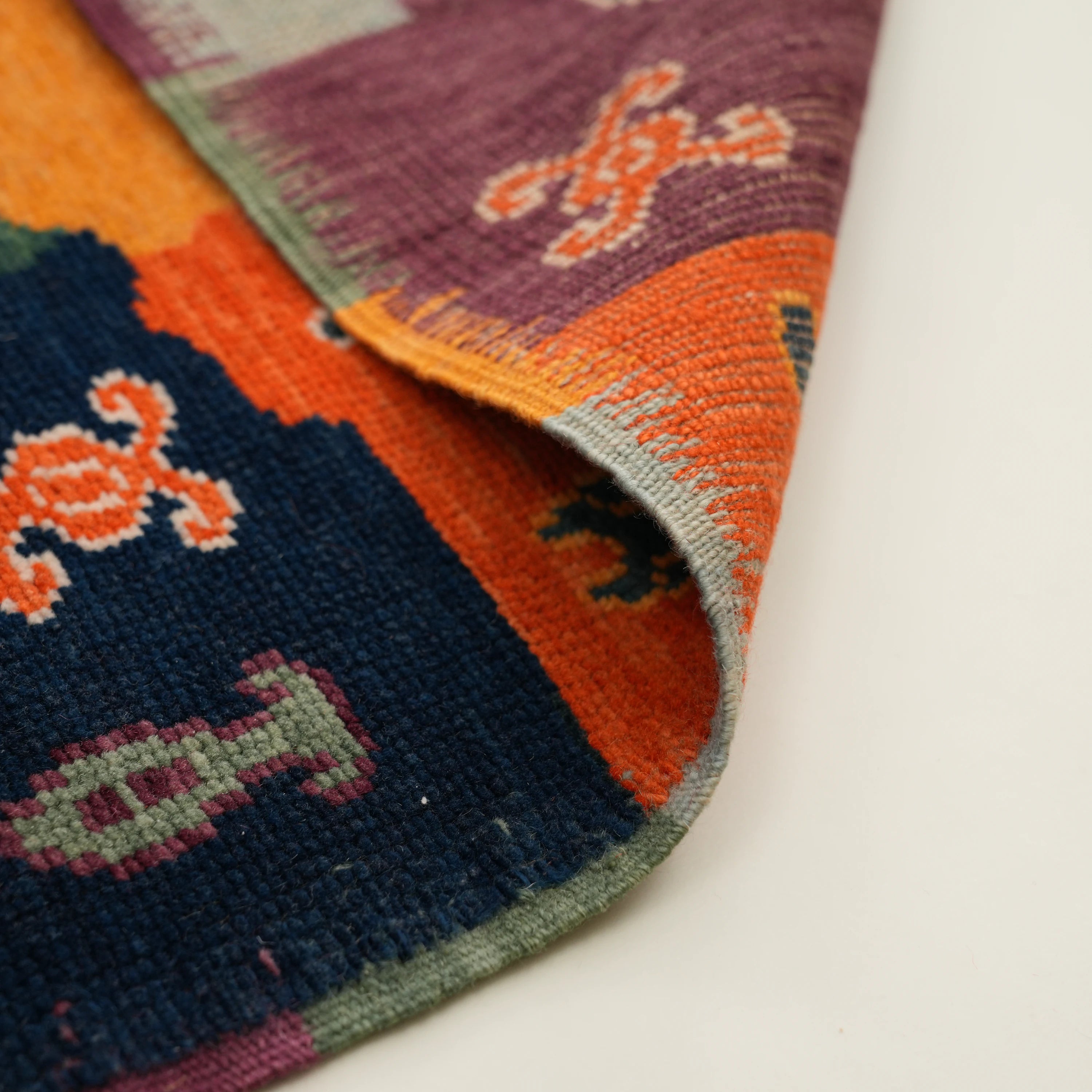 Anadolu Şal Serisi El Dokuma Patchwork Desenli Rengarenk Yün Halı