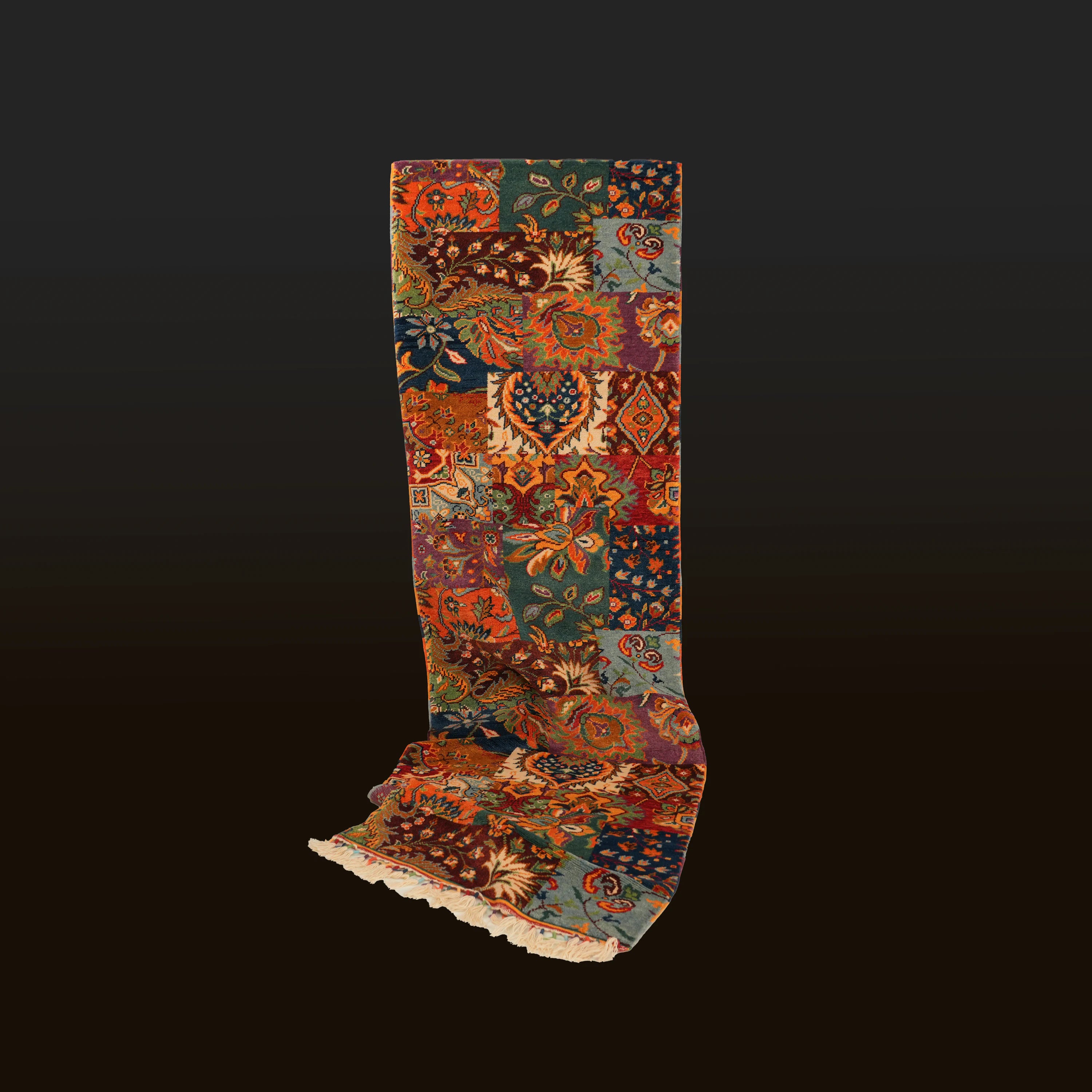 Anatolian Shawl Series Handwoven Patchwork Pattern Wool Rug
