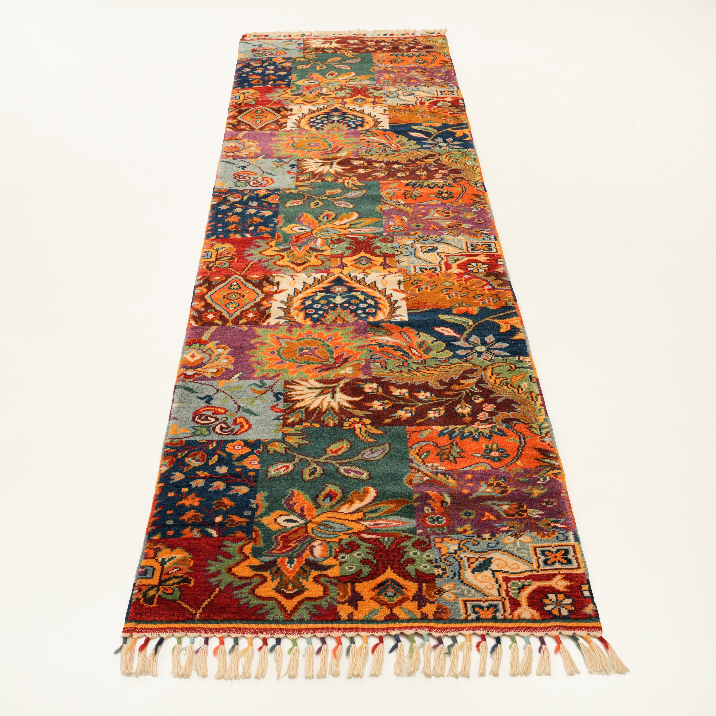 Anatolian Shawl Series Handwoven Patchwork Pattern Wool Rug