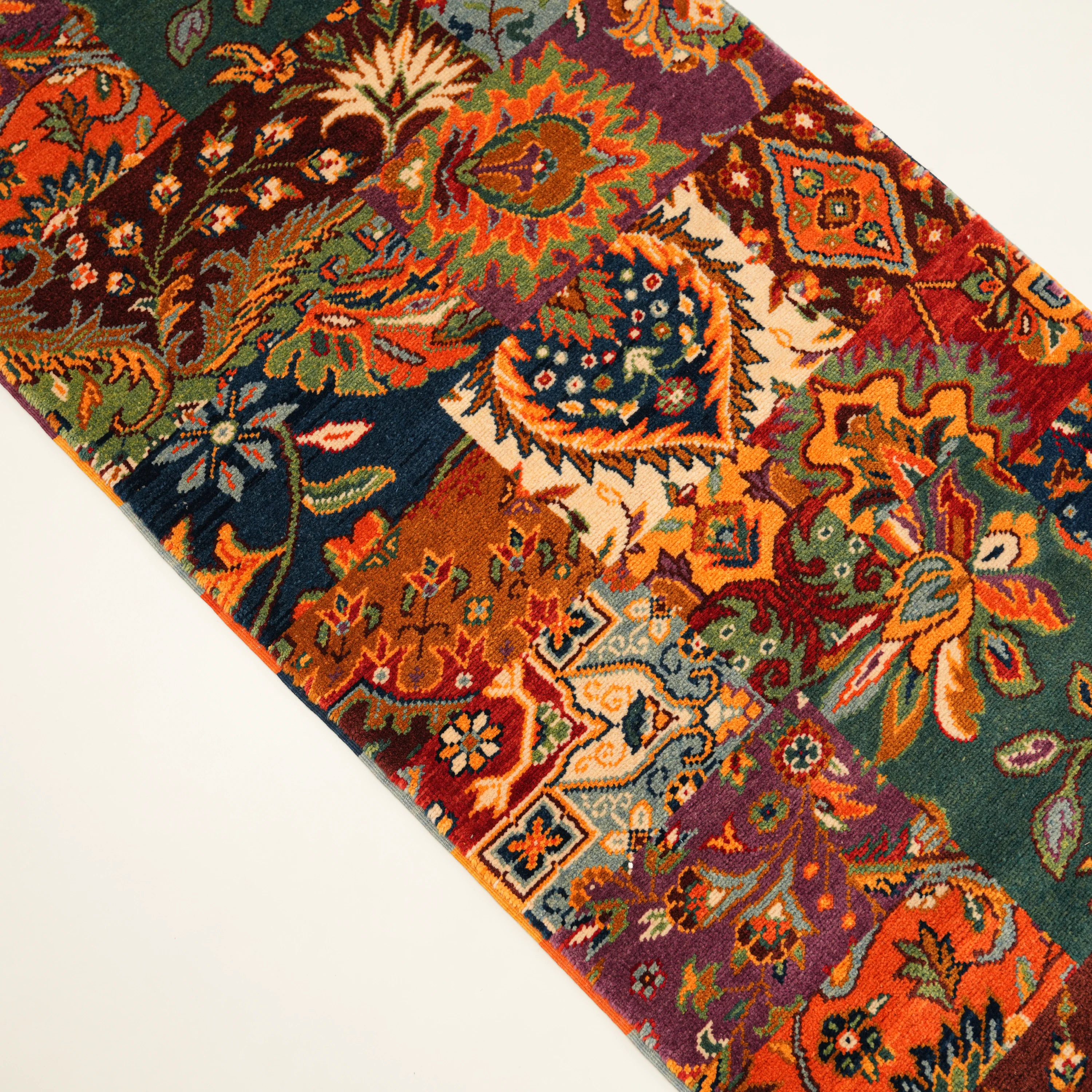 Anatolian Shawl Series Handwoven Patchwork Pattern Wool Rug