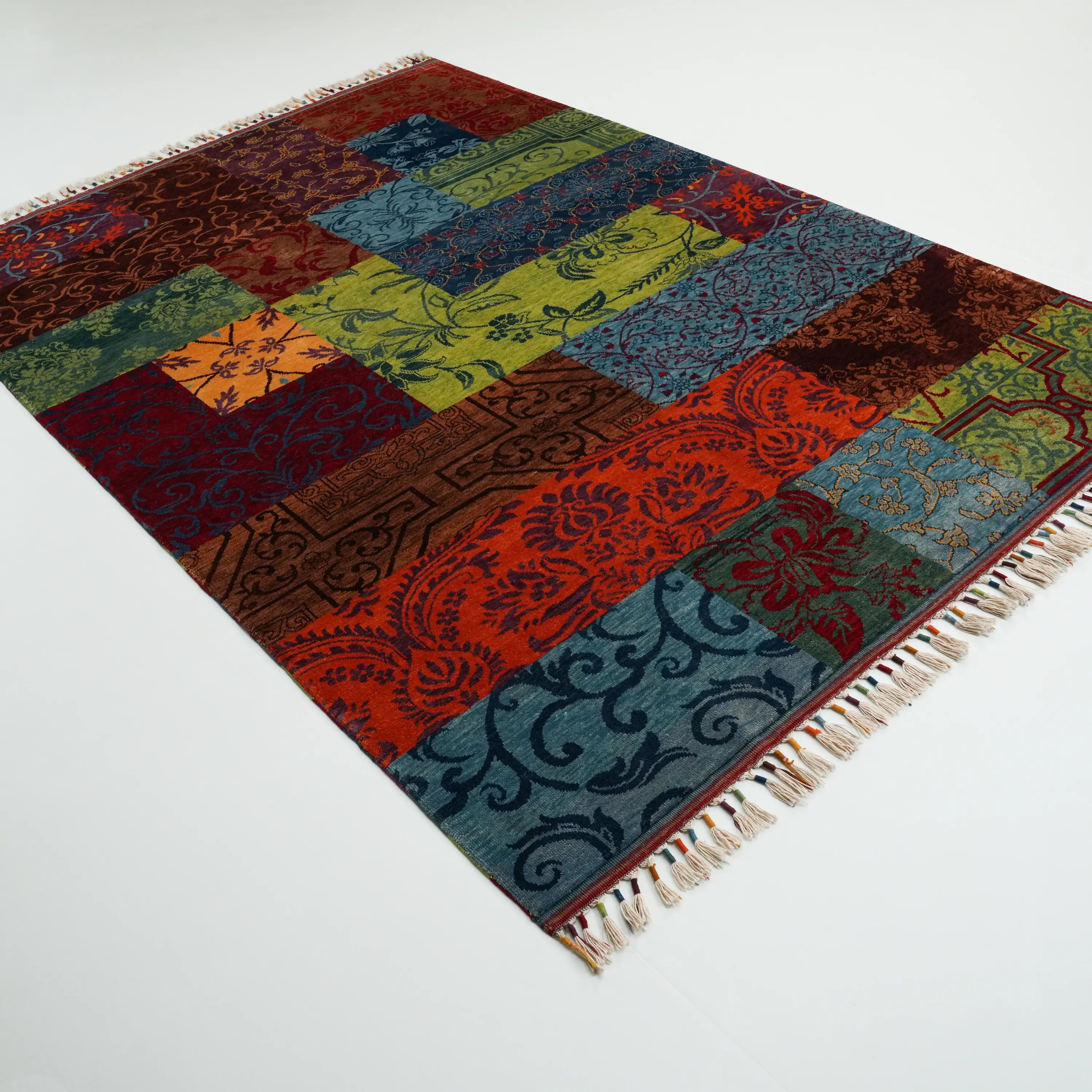 Anadolu Şal Series Handwoven Patchwork Patterned Wool Rug