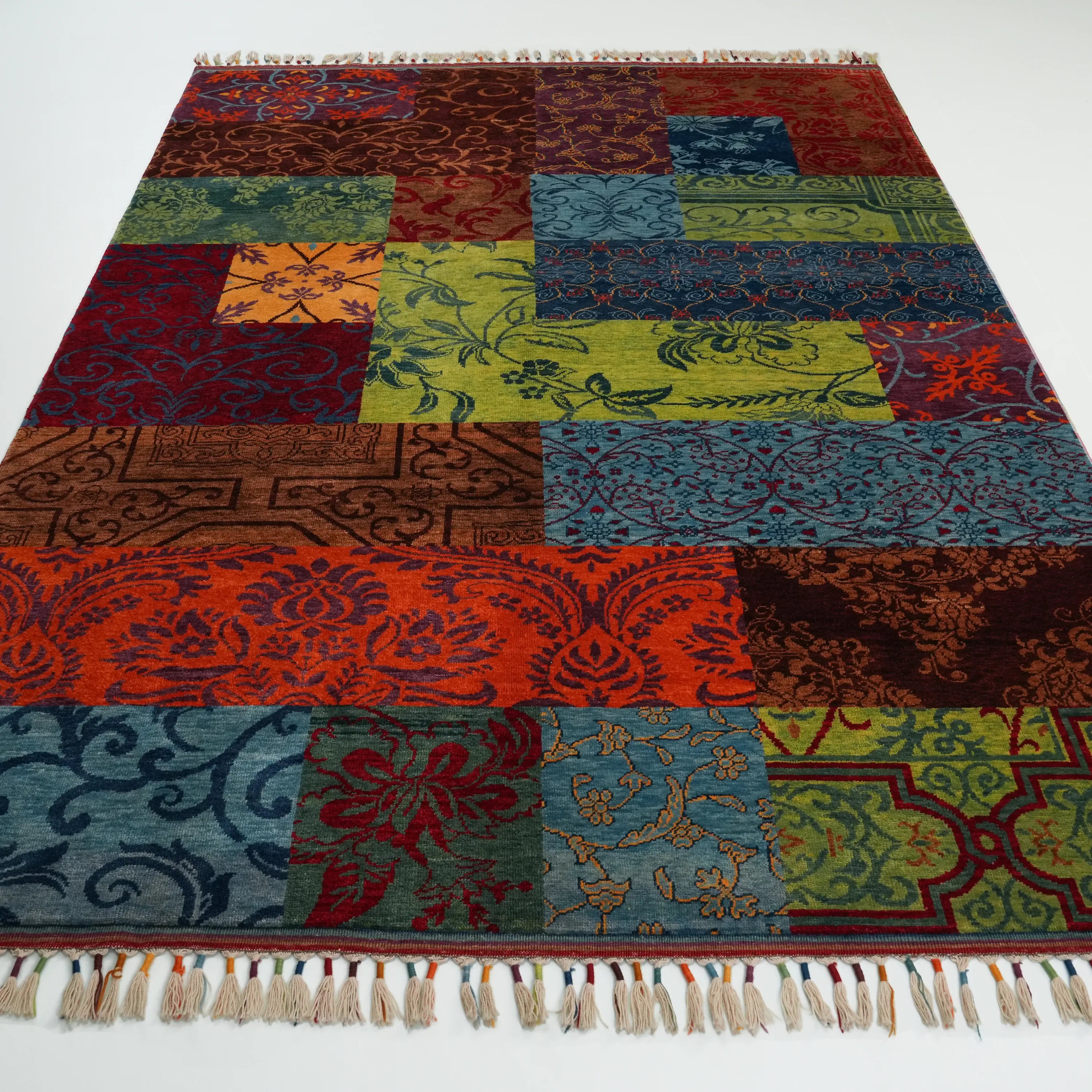 Anadolu Şal Series Handwoven Patchwork Patterned Wool Rug