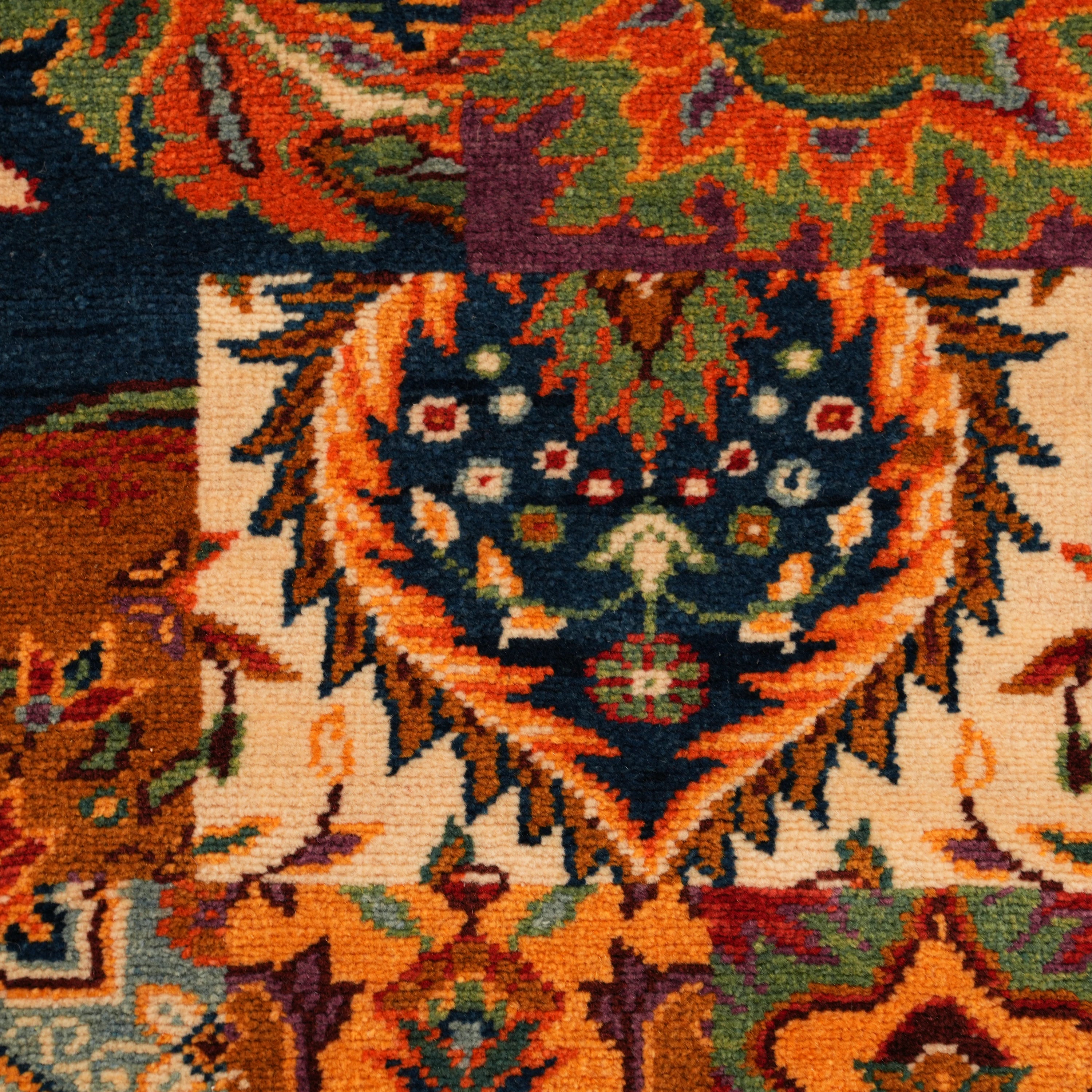 Anatolian Shawl Series Handwoven Patchwork Pattern Wool Rug