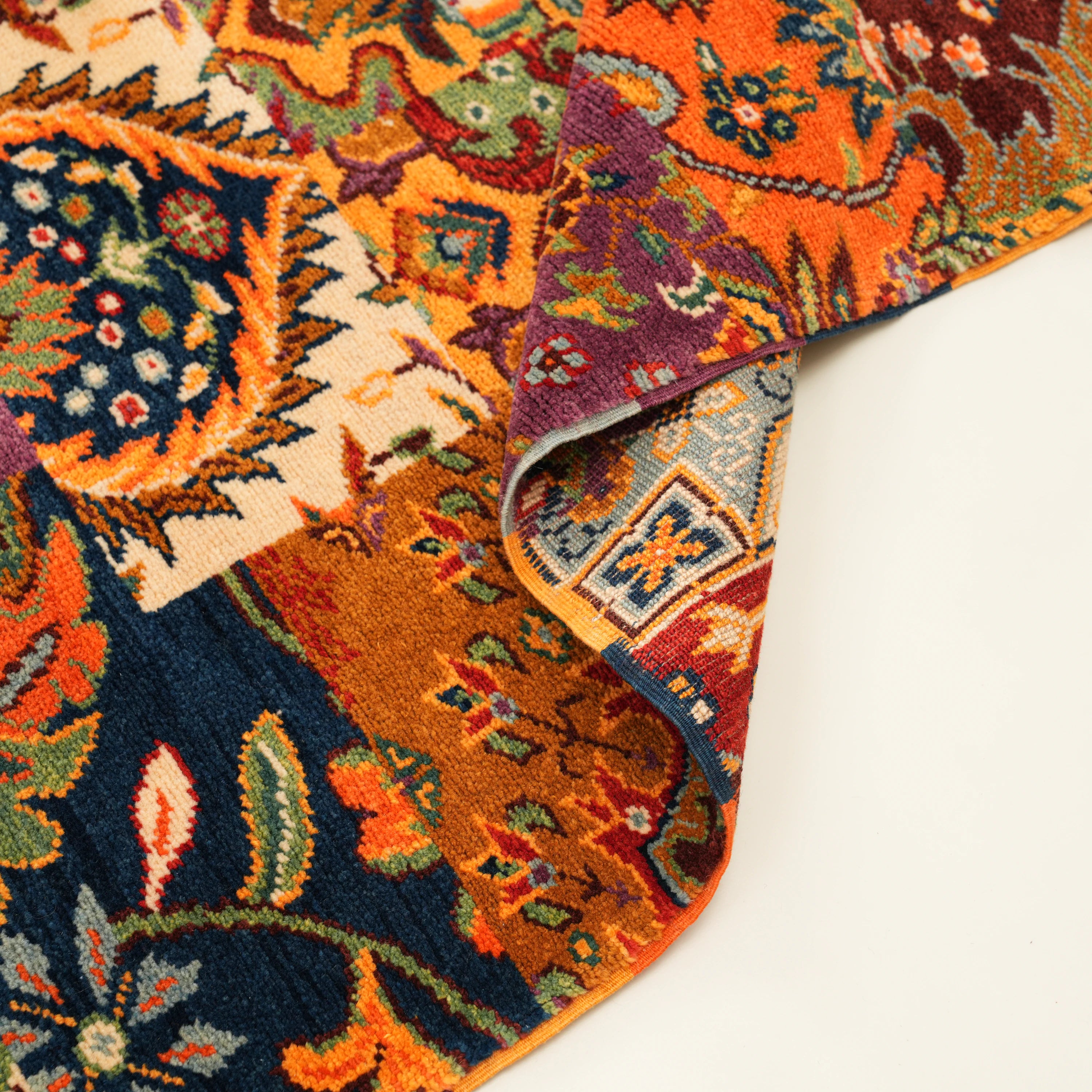 Anatolian Shawl Series Handwoven Patchwork Pattern Wool Rug