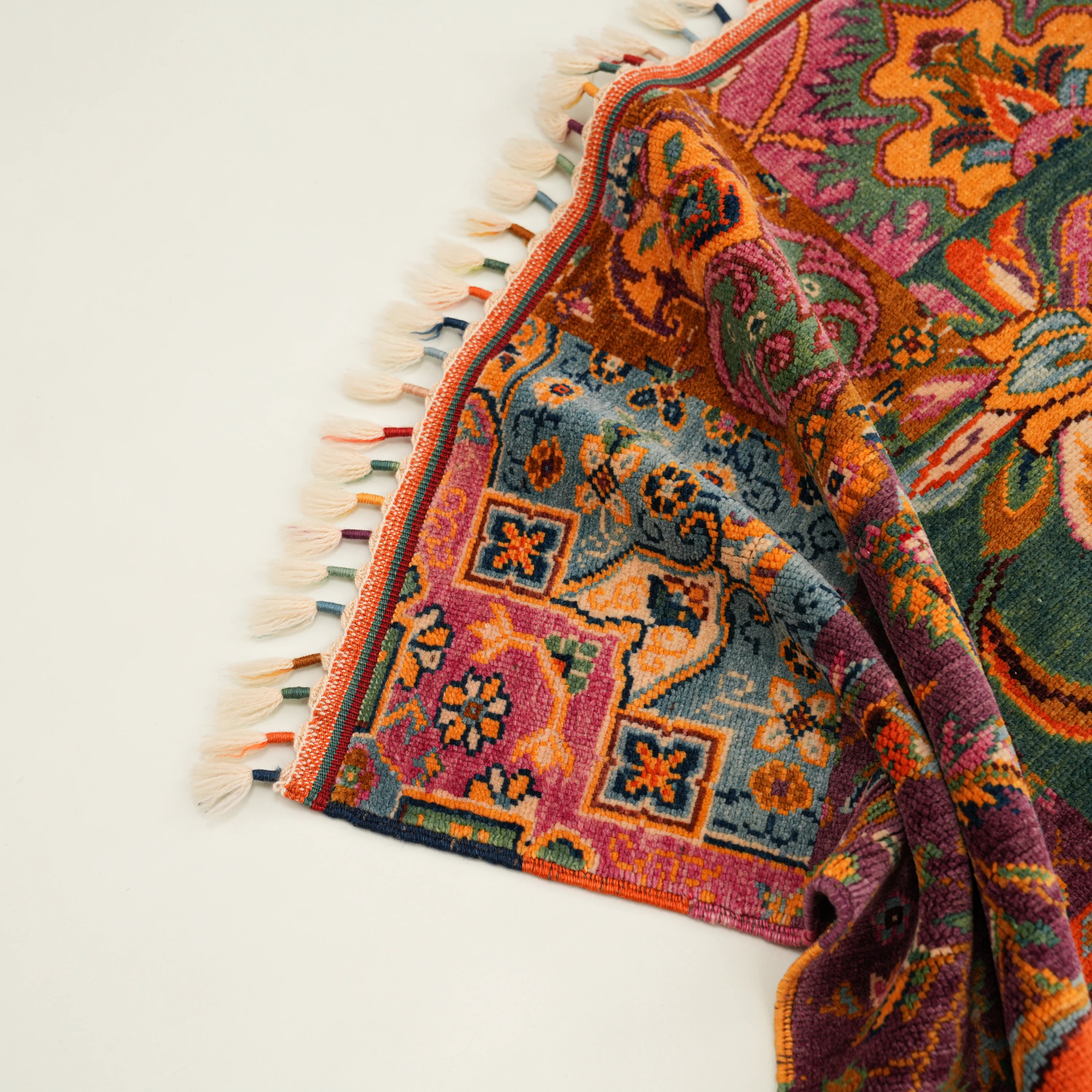 Anatolian Shawl Series Handwoven Patchwork Pattern Wool colorful Rug