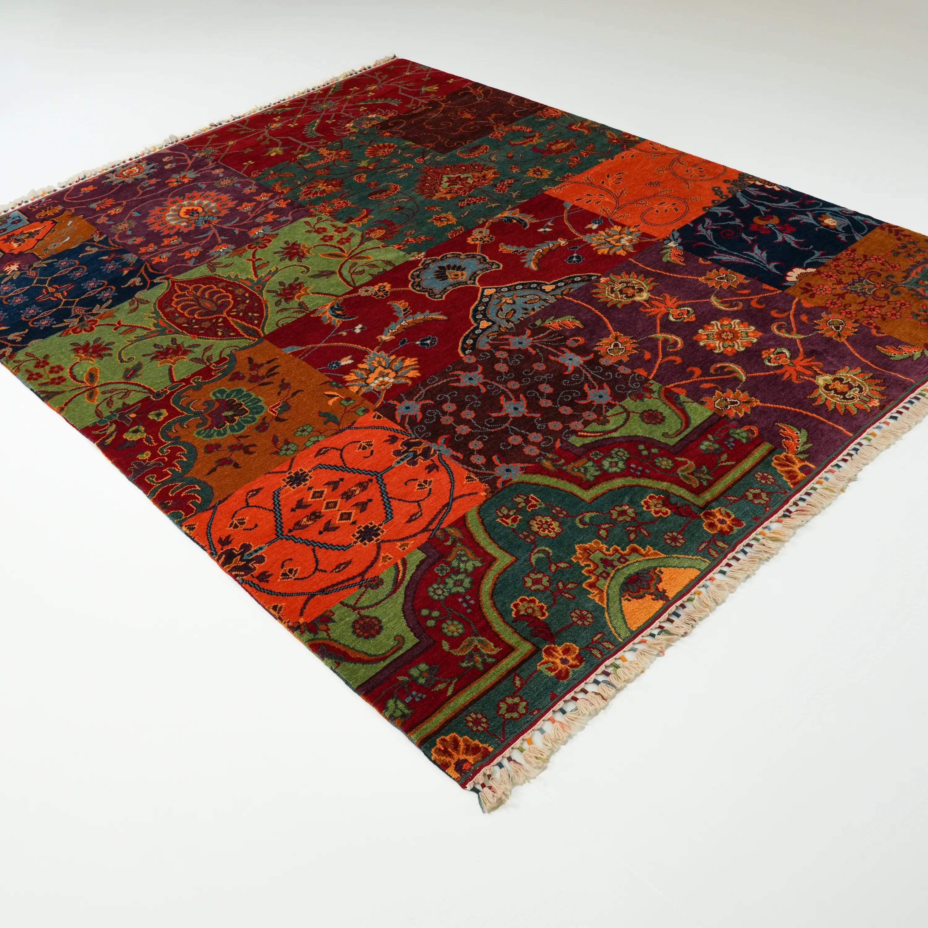 Anadolu Şal Series Handwoven Patchwork Pattern Wool Colorful Rug