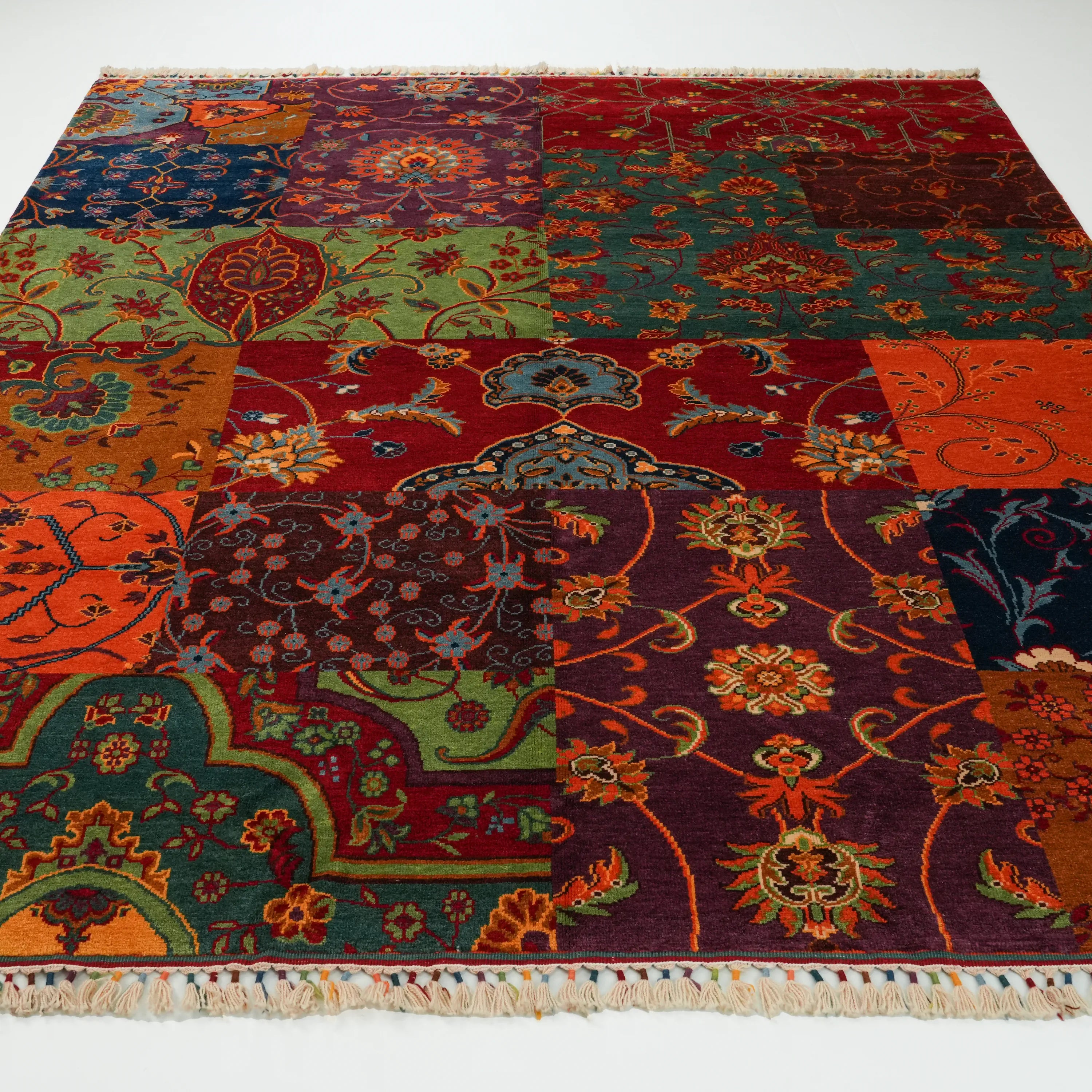 Anadolu Şal Series Handwoven Patchwork Pattern Wool Colorful Rug