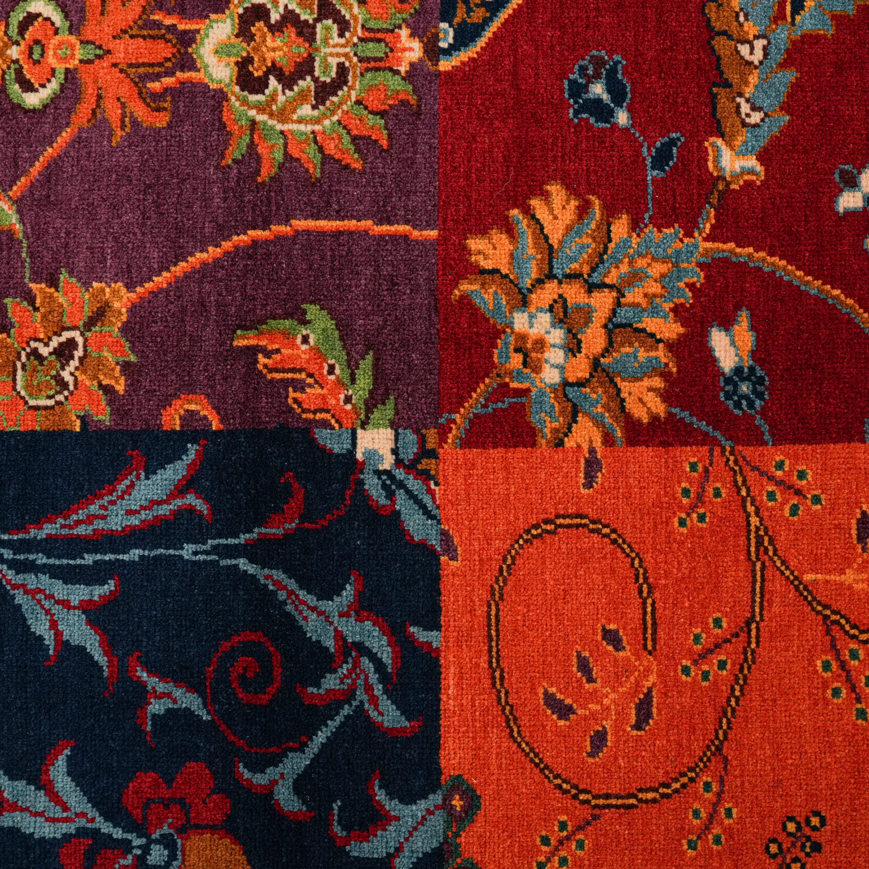 Anadolu Şal Series Handwoven Patchwork Pattern Wool Colorful Rug