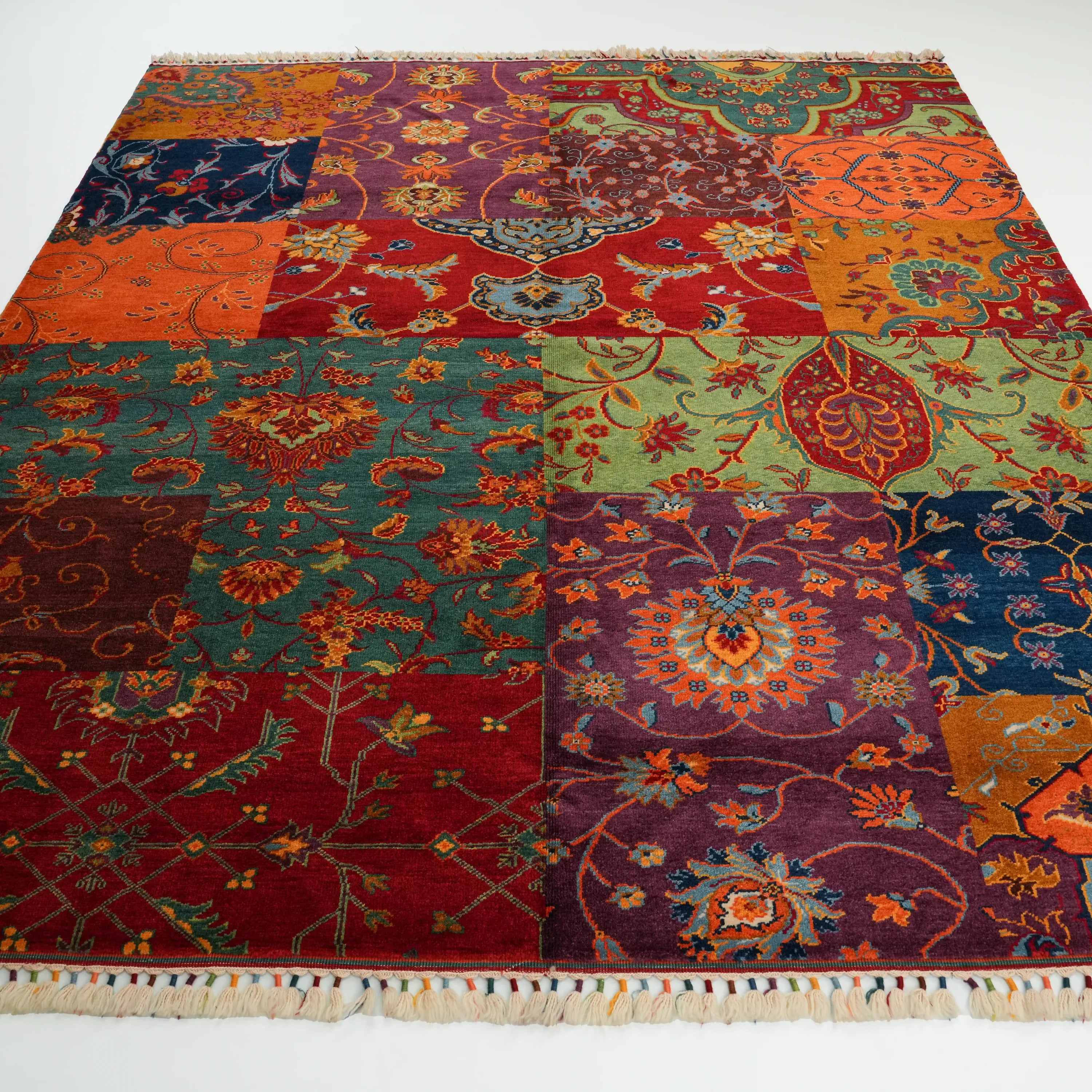 Anadolu Şal Series Handwoven Patchwork Pattern Wool Colorful Rug