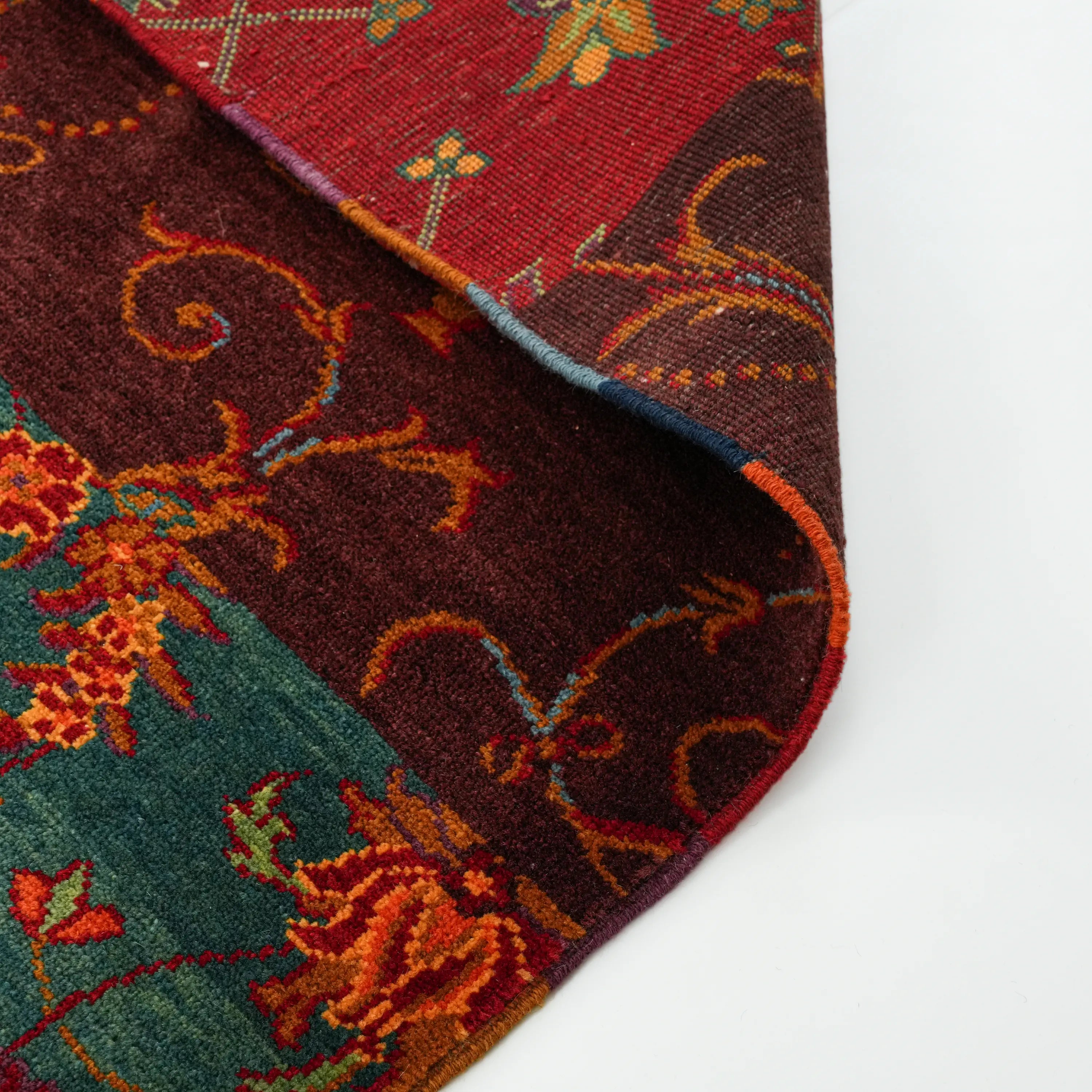 Anadolu Şal Series Handwoven Patchwork Pattern Wool Colorful Rug