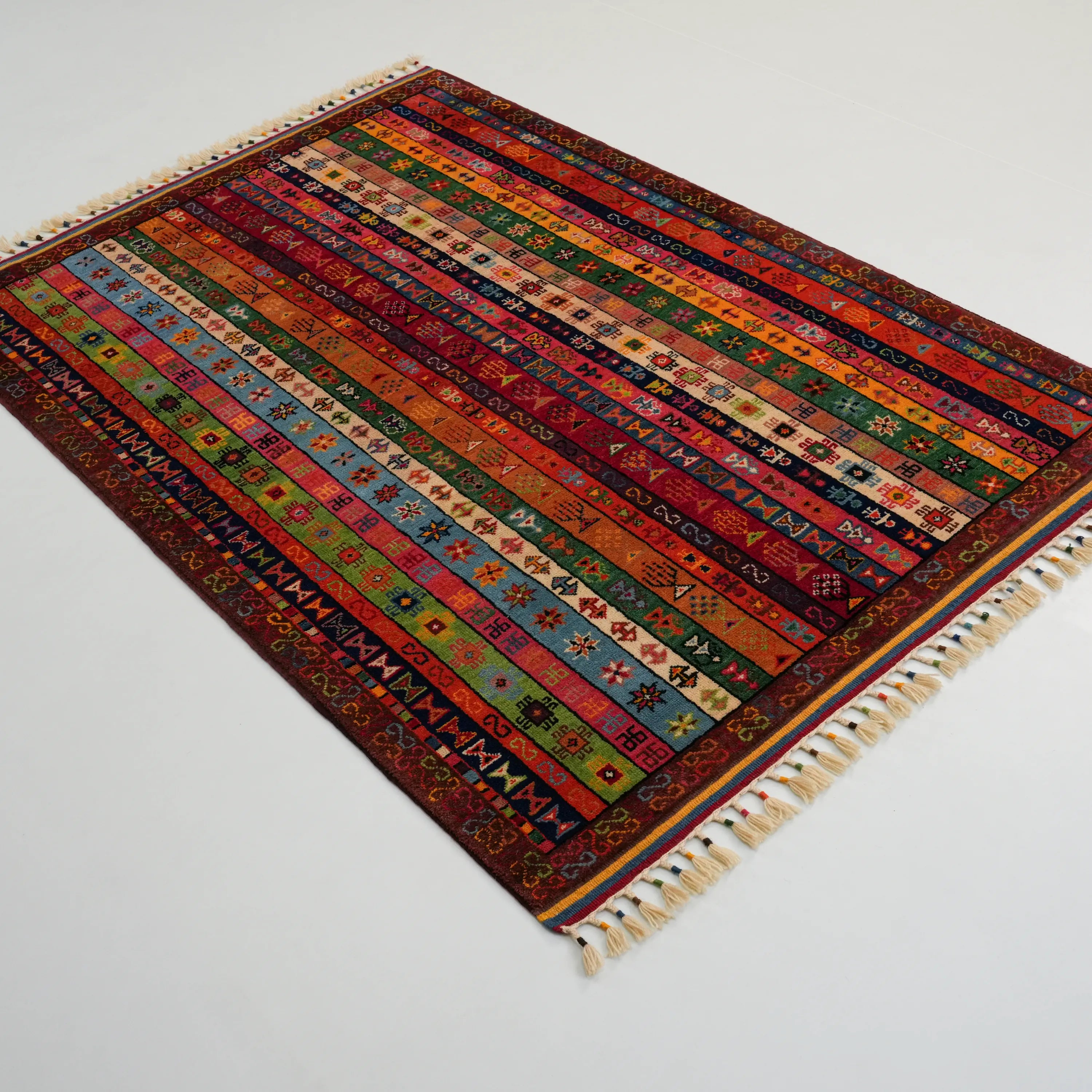 Anadolu Şal Serisi El Dokuma Rengarenk Yün Halı