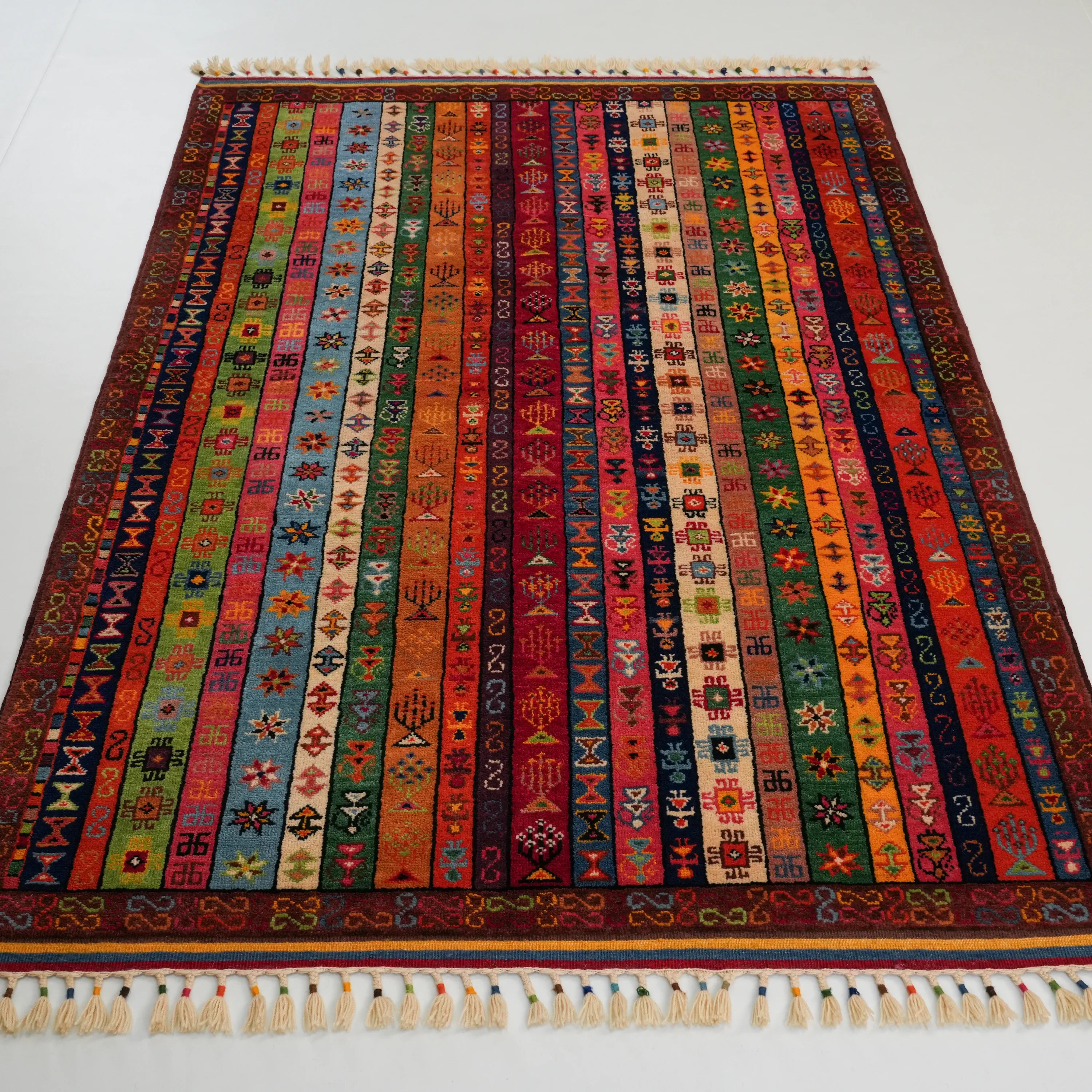 Anadolu Şal Serisi El Dokuma Rengarenk Yün Halı