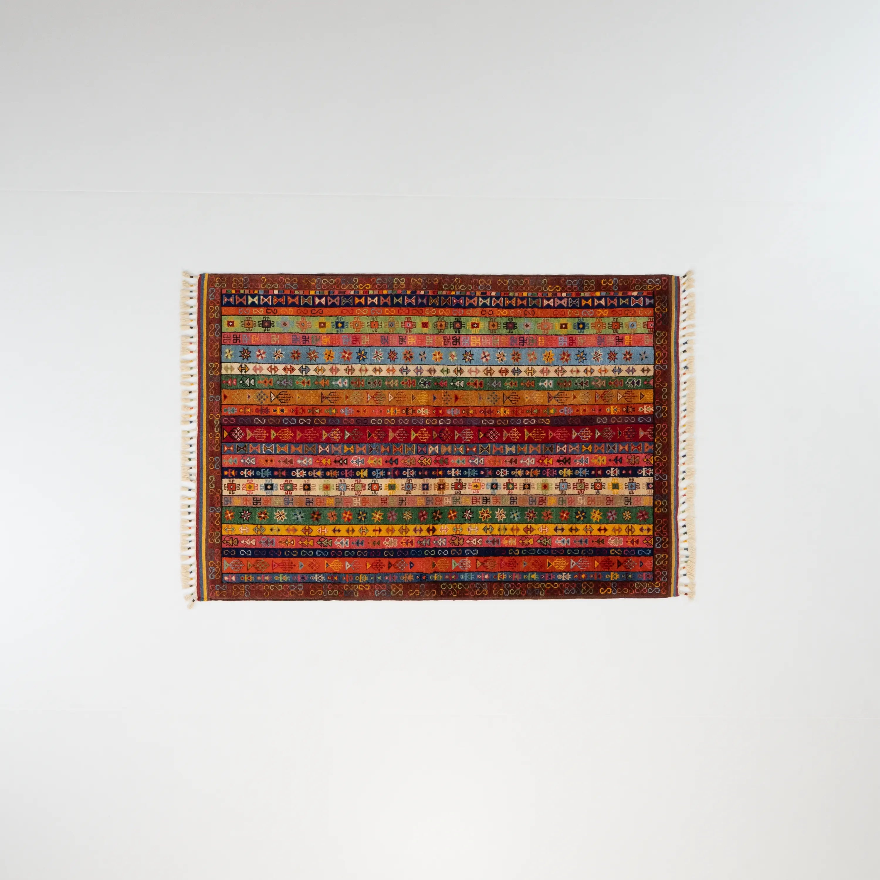 Anadolu Şal Serisi El Dokuma Rengarenk Yün Halı