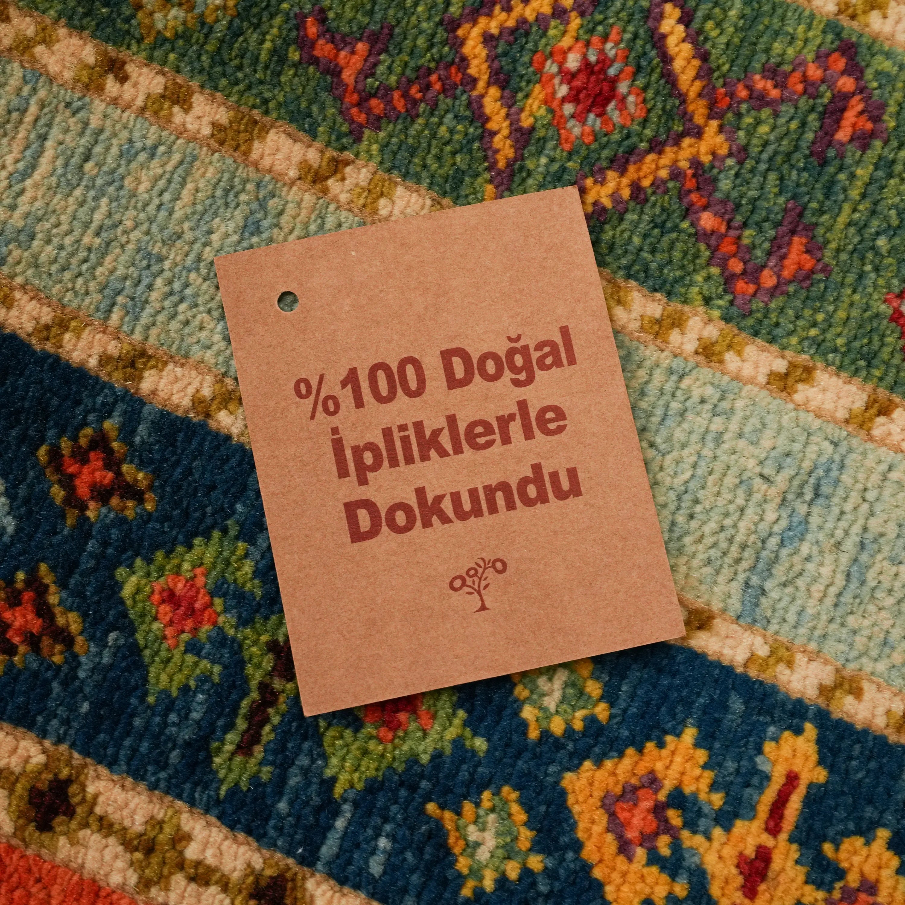 Anadolu Şal Series Handwoven Sivas Zara Patterned Colorful Wool Rug