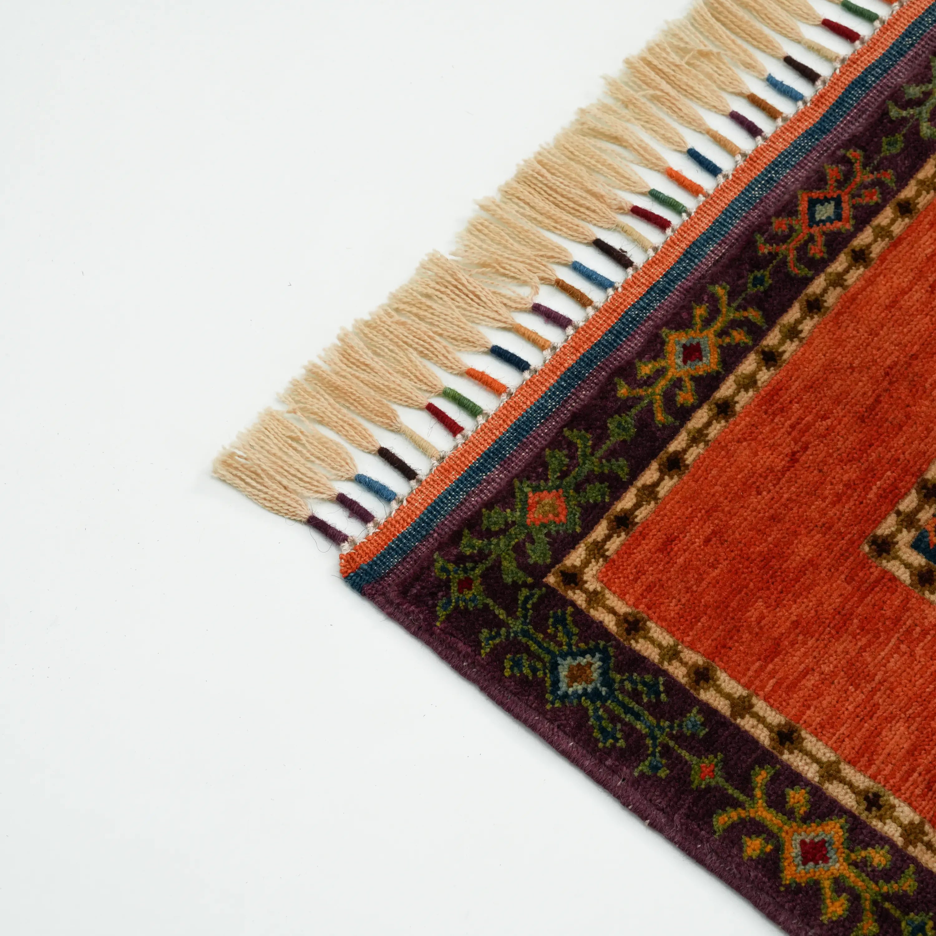 Anadolu Şal Series Handwoven Sivas Zara Patterned Colorful Wool Rug