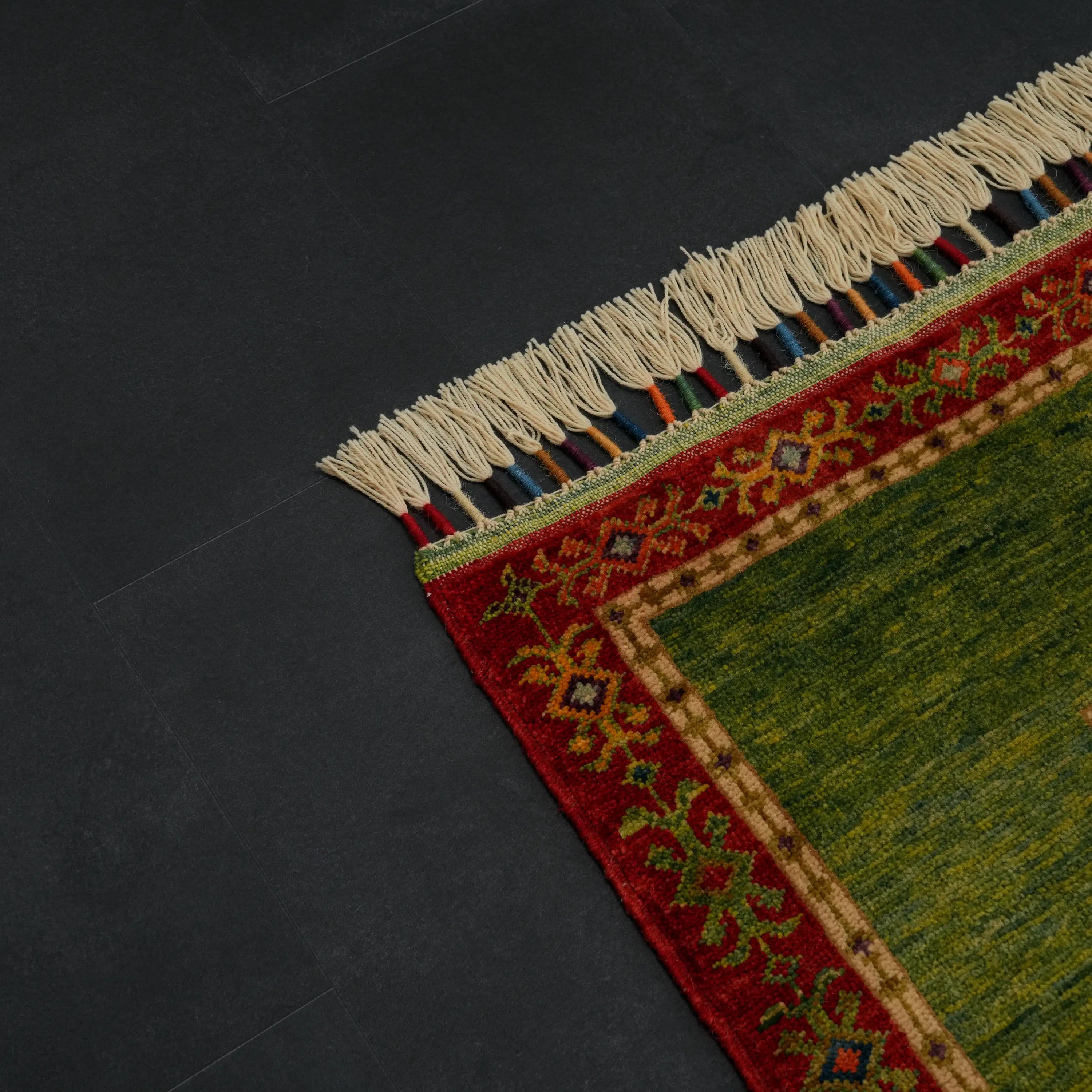 Anatolian Shawl Series Handwoven Sivas Zara Patterned Colorful Wool Rug