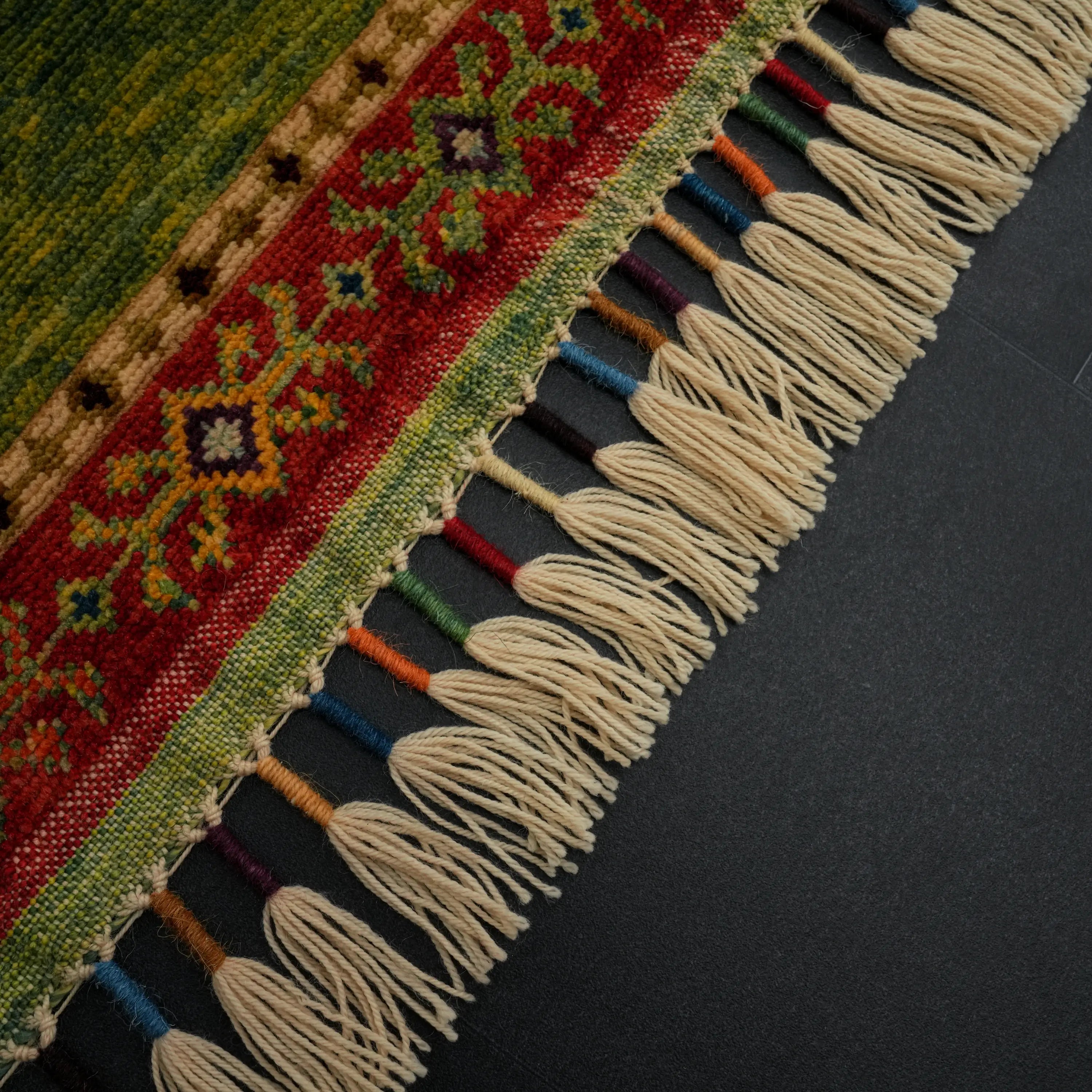 Anatolian Shawl Series Handwoven Sivas Zara Patterned Colorful Wool Rug