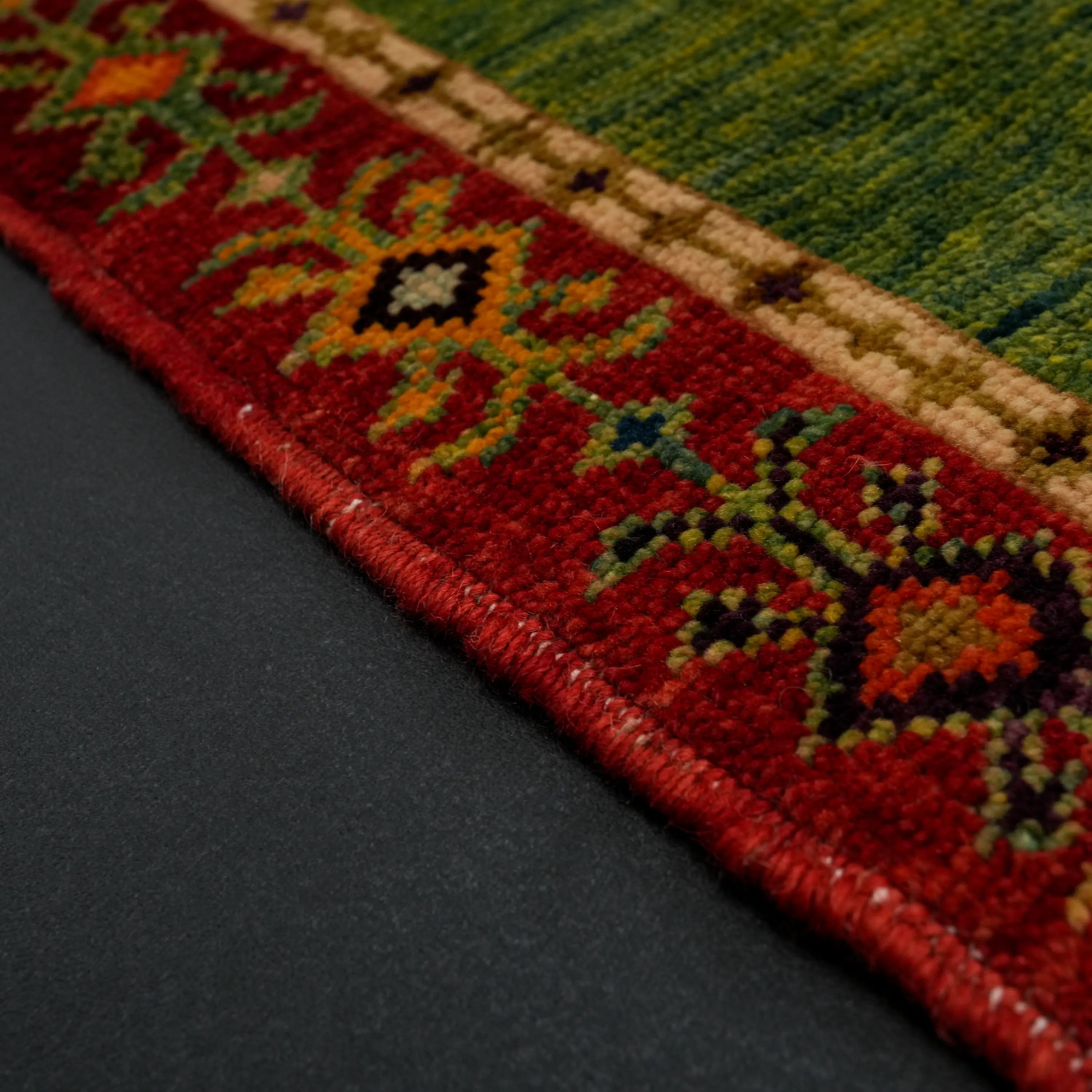 Anatolian Shawl Series Handwoven Sivas Zara Patterned Colorful Wool Rug
