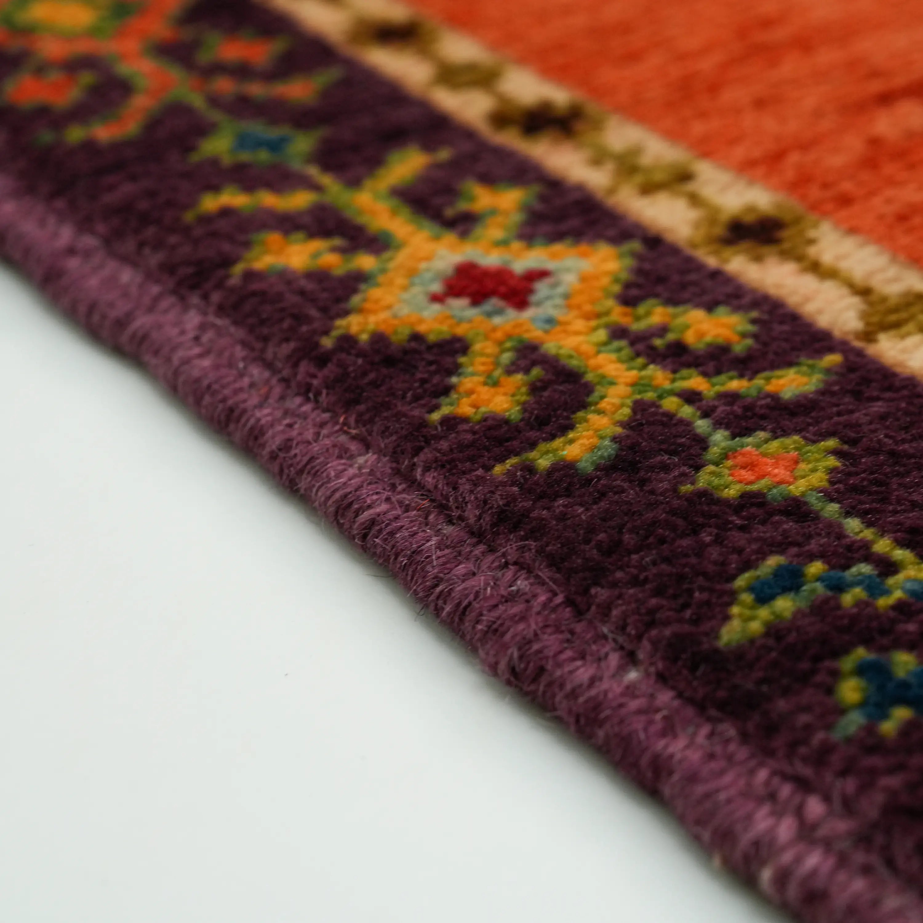 Anadolu Şal Series Handwoven Sivas Zara Patterned Colorful Wool Rug
