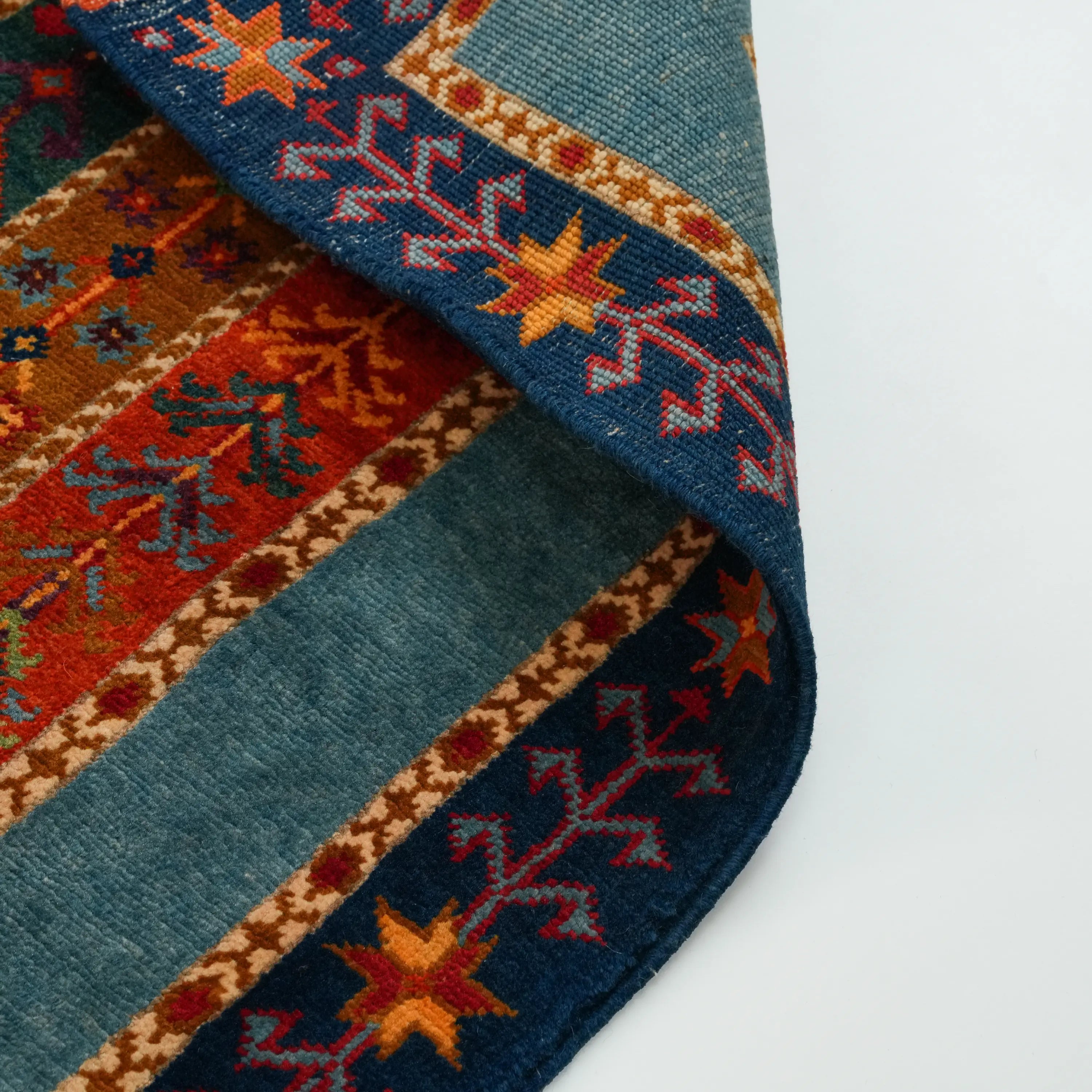 Anadolu Şal Series Handwoven Sivas Zara Patterned Wool Colorful Rug