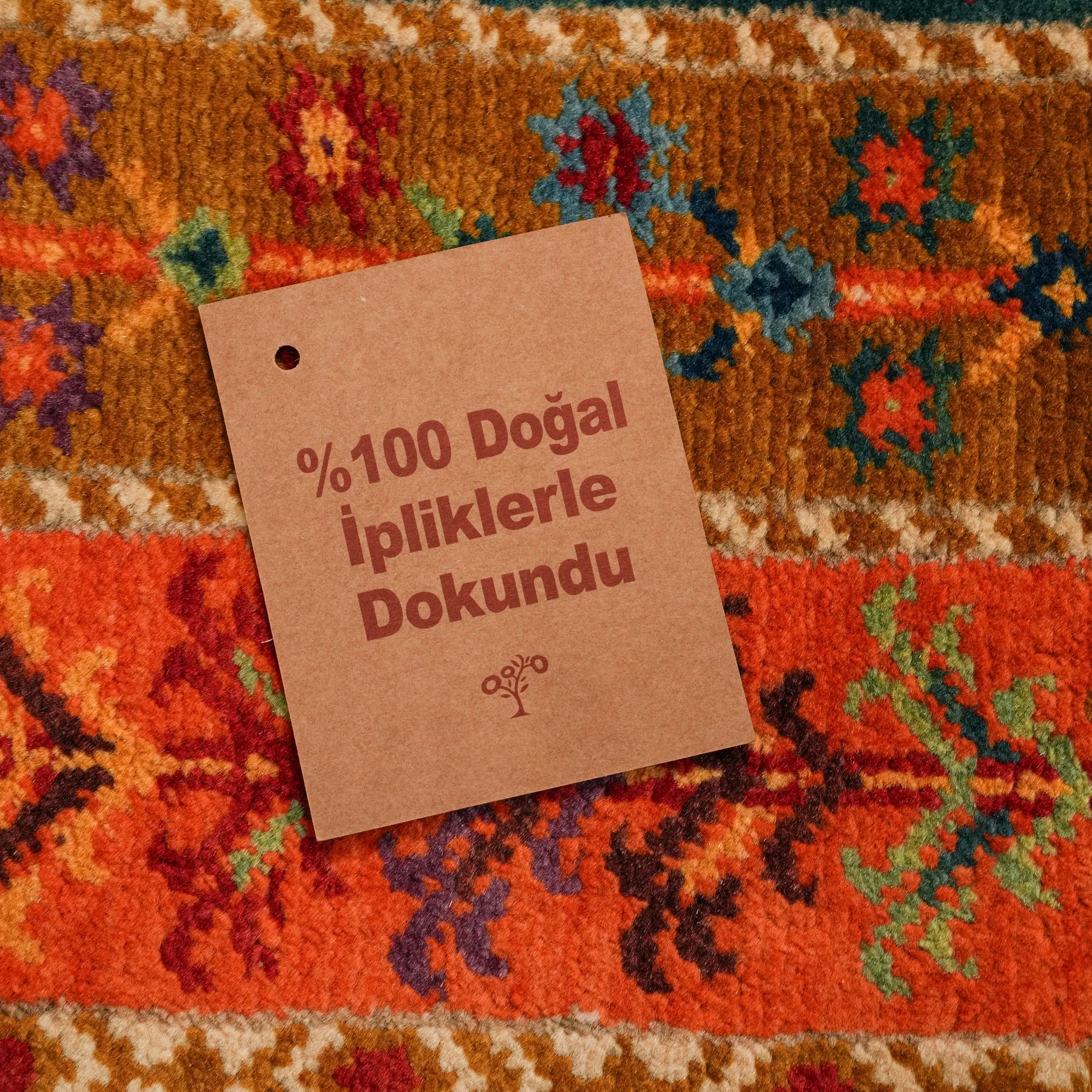 Anadolu Şal Series Handwoven Sivas Zara Patterned Wool Colorful Rug