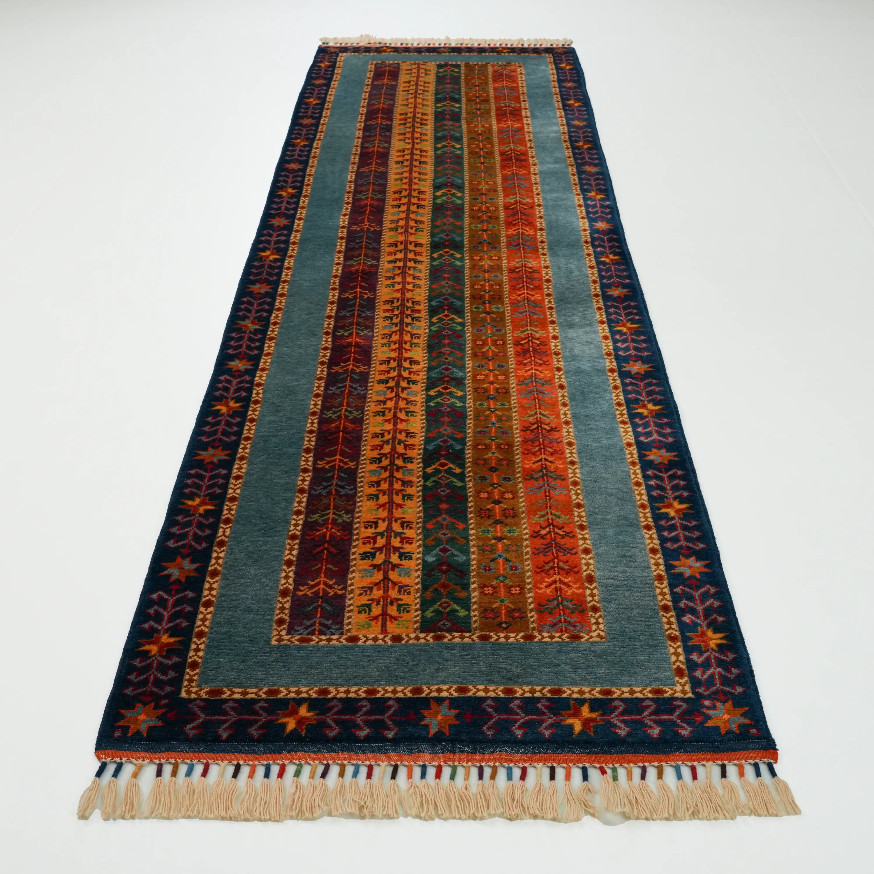 Anadolu Şal Series Handwoven Sivas Zara Patterned Wool Colorful Rug