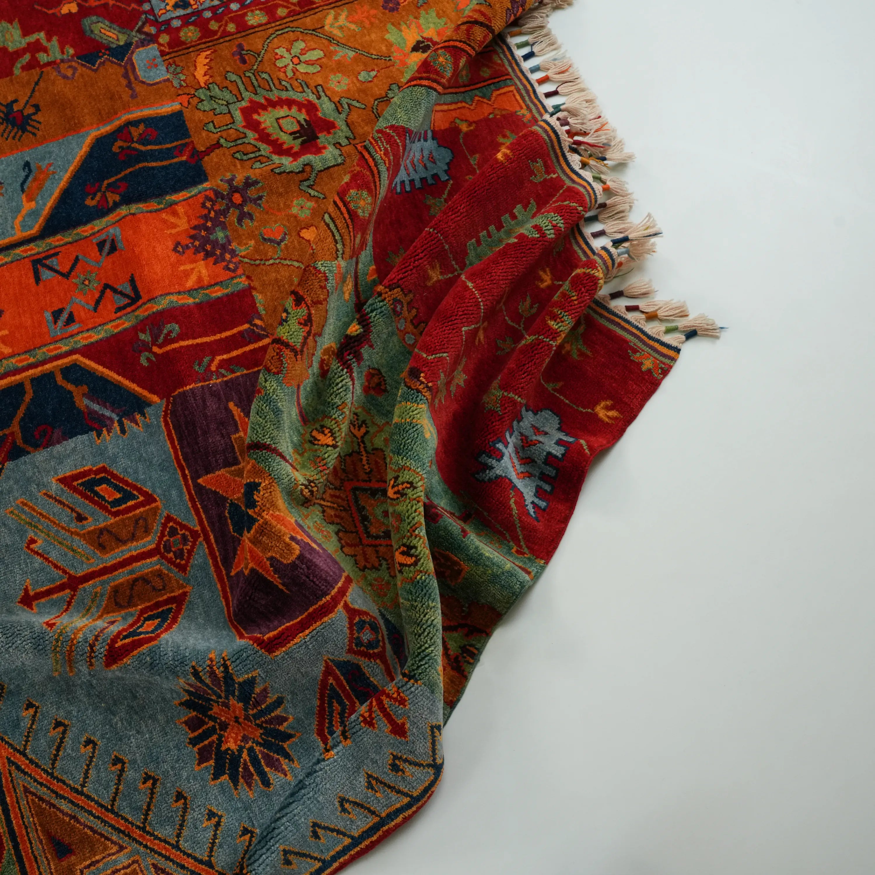 Anadolu Şal Series Handwoven Wool Patchwork Pattern Rug