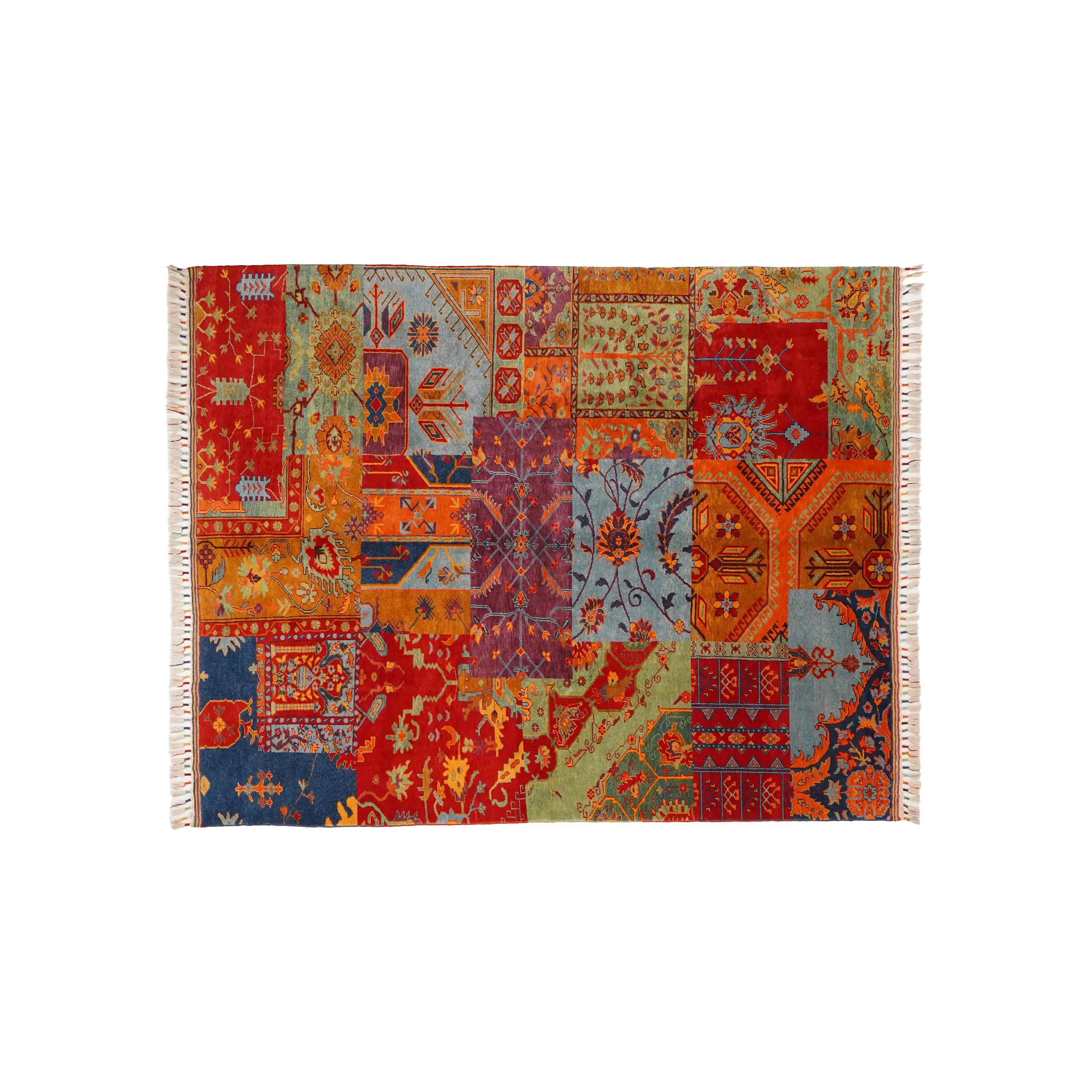 Anadolu Şal Series Handwoven Wool Patchwork Pattern Rug