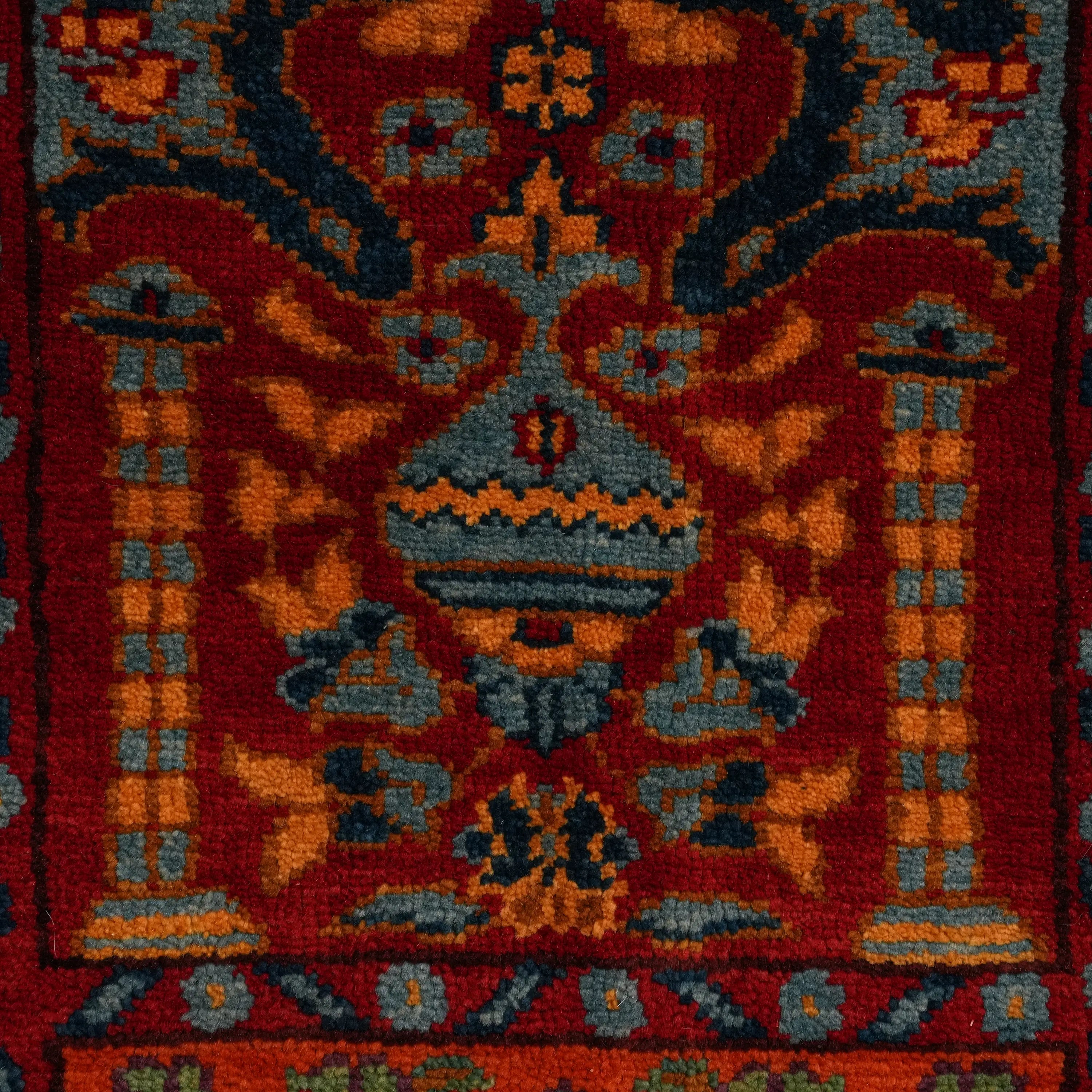 Anadolu Şal Series Handwoven Wool Patchwork Pattern Rug